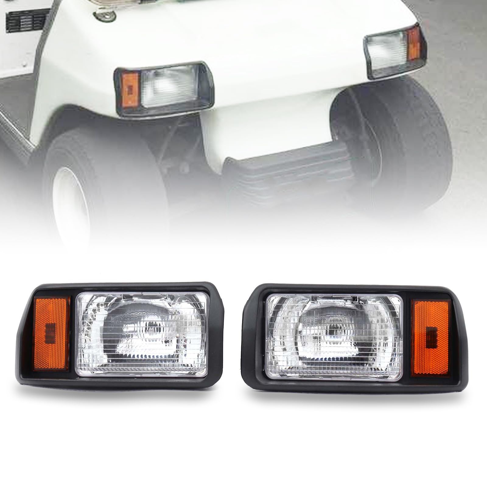 MOFANS Halogen Headlight Fit for Golf Cart Club Car DS 1993 1994 1995-2020 2021 2022 2023 Headlights Head Lamp for 101988002 101988001, Driver and Passenger Side
