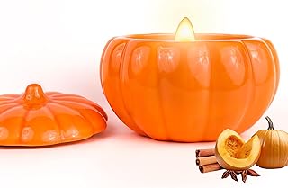 Fall Candle Spice Pumpkin Decorations: Fall Decorations for Home Scented Candles Natural Soy Wax Spiced Pumpkin Candles- Thanksgiving Centerpiece for Autumn Indoor Decor