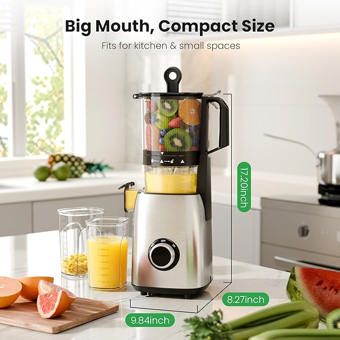 Extractor de Jugos Prensado Frío Boca Ancha 5.4" Motor 300W miniatura 2