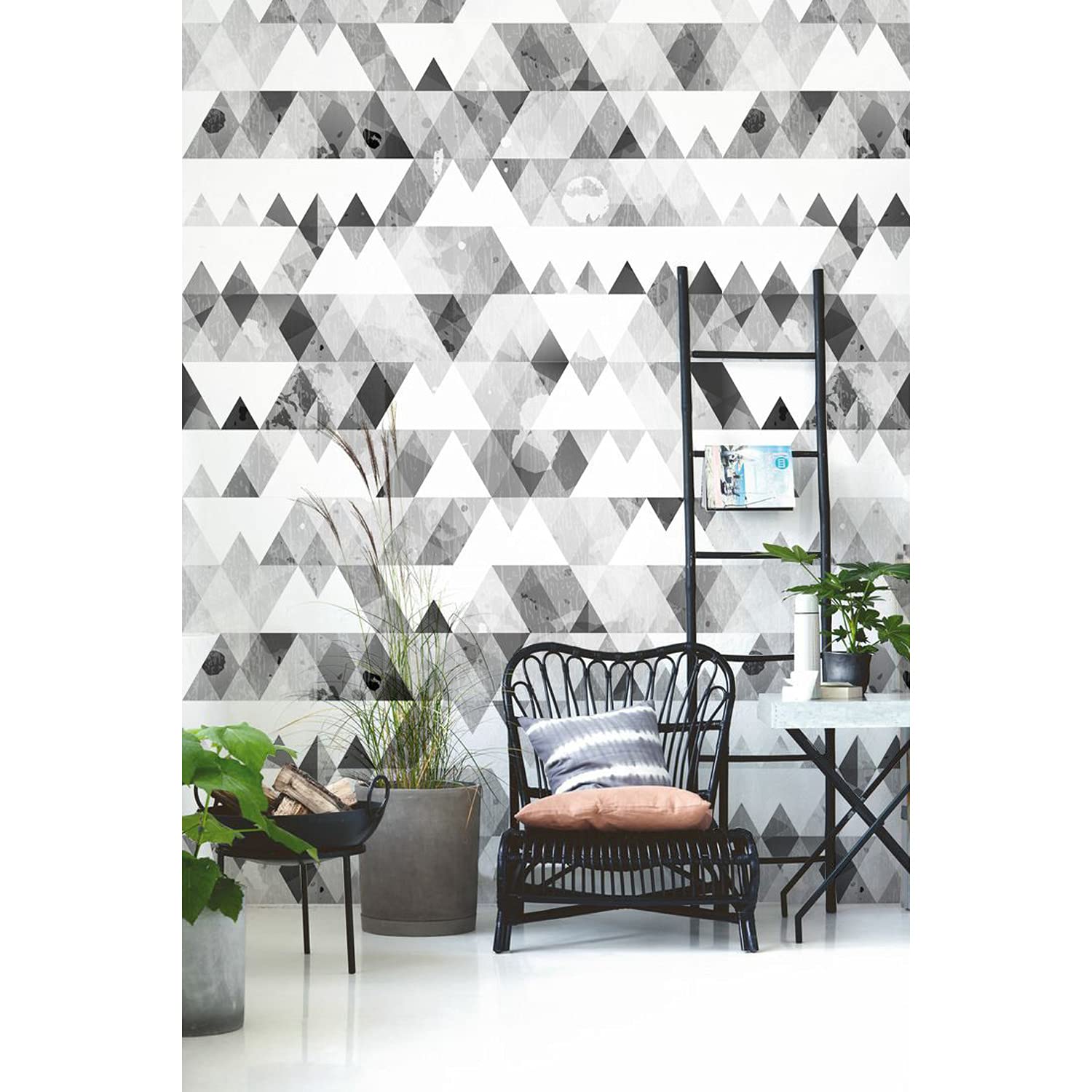 Papier peint intissé triangles géométrie 208x146cm pour salon