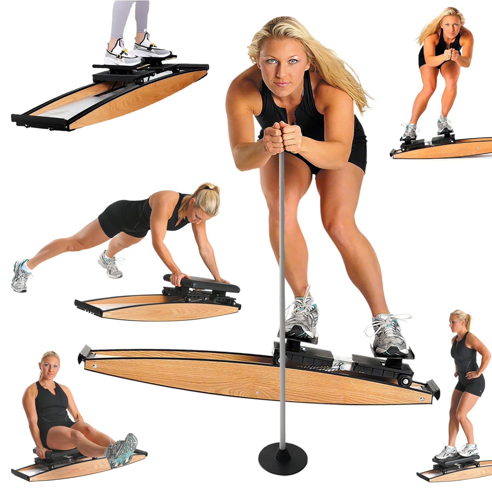Ski-Trainingsgerät, simuliertes Ski-Gerät für den Innenbereich, für das Training von Taille, Bauch und Beinen, Schnee-Ski-Simulator für das Fitnessstudio zu Hause