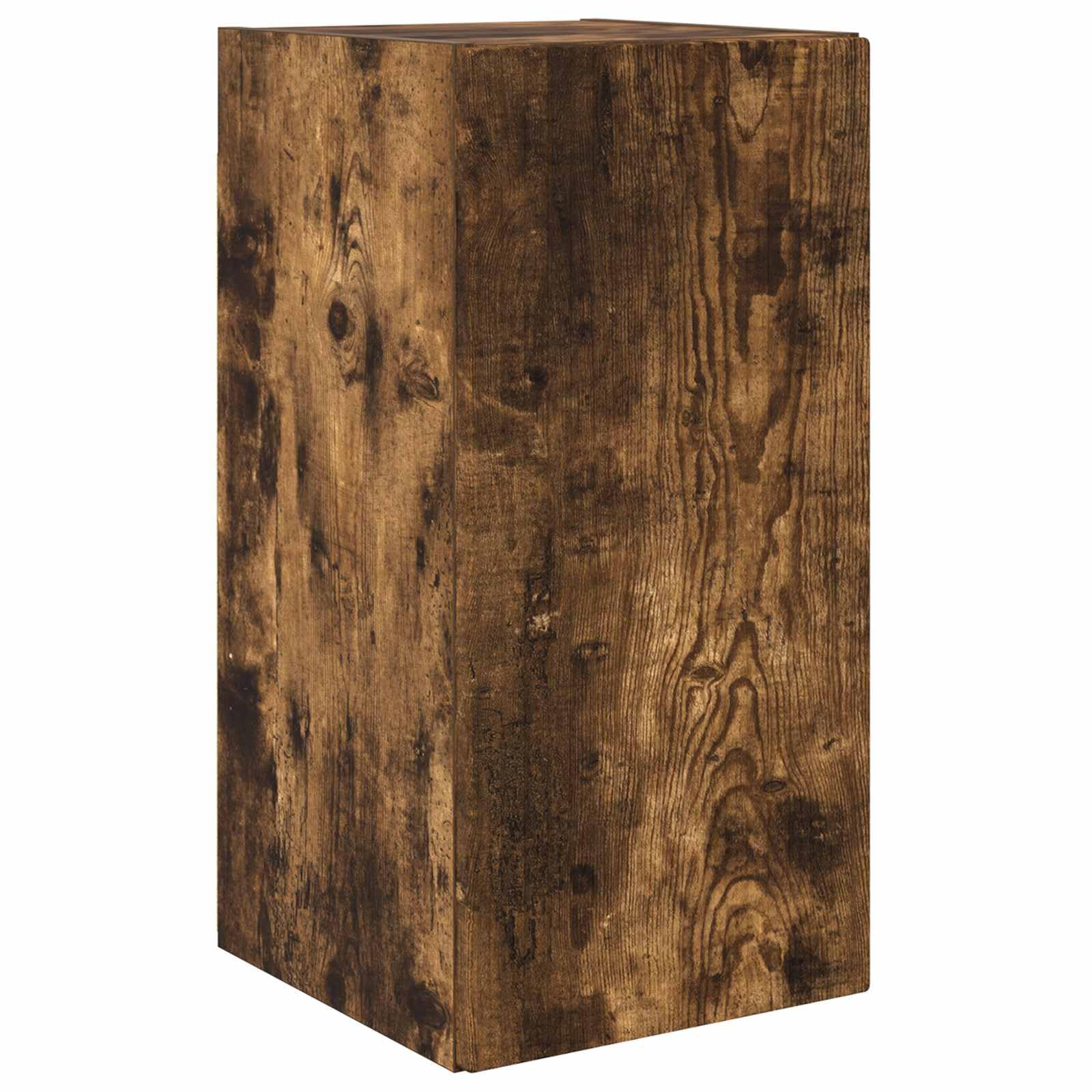 8-TLG. TV-Schrankset Wohnwand aus Holzwerkstoff, Geräucherte Eiche, Modernes Media-Center für Wohnzimmer, Wandregal-Set mit Stauraum für TV, Technik und Deko, 31x30x60cm & 60x31x29,5cm