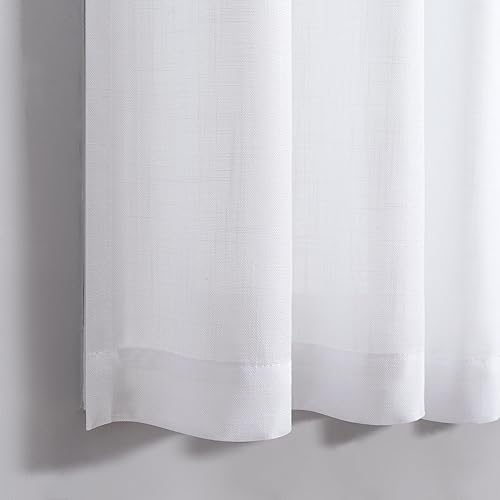 Miniatura 5 de Cortinas blancas de 36 pulgadas para habitación de niños, bolsillo con pestaña trasera, cortinas de cocina de campo, cafetería, media ventana,