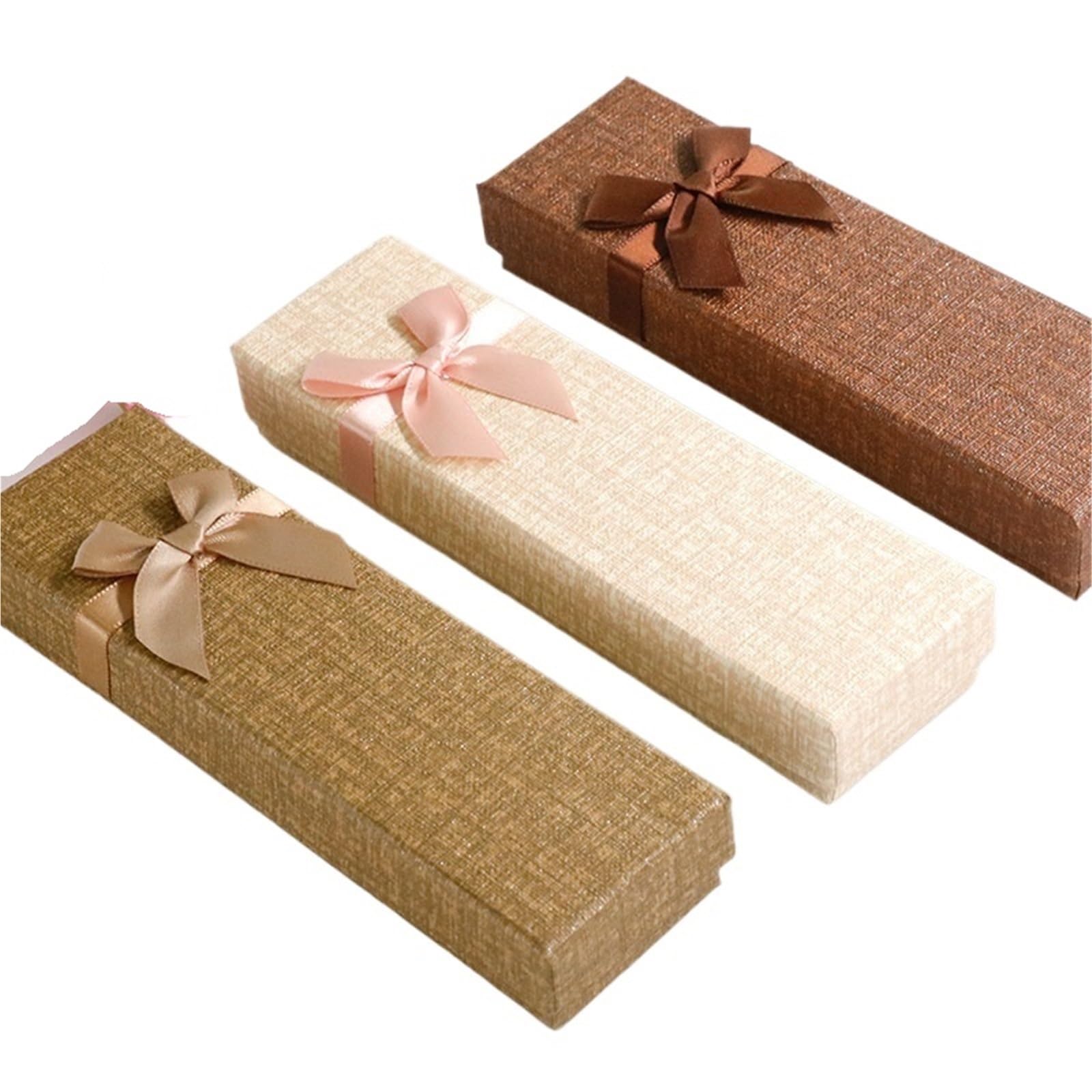 Scatola Regalo Per Gioielli Rettangolo lungo da 30 pezzi for penna, collana, portagioie, scatola di carta dura, scatola di carta con fiocco, scatola di imballaggio carina, regalo di fidanzamento Scato