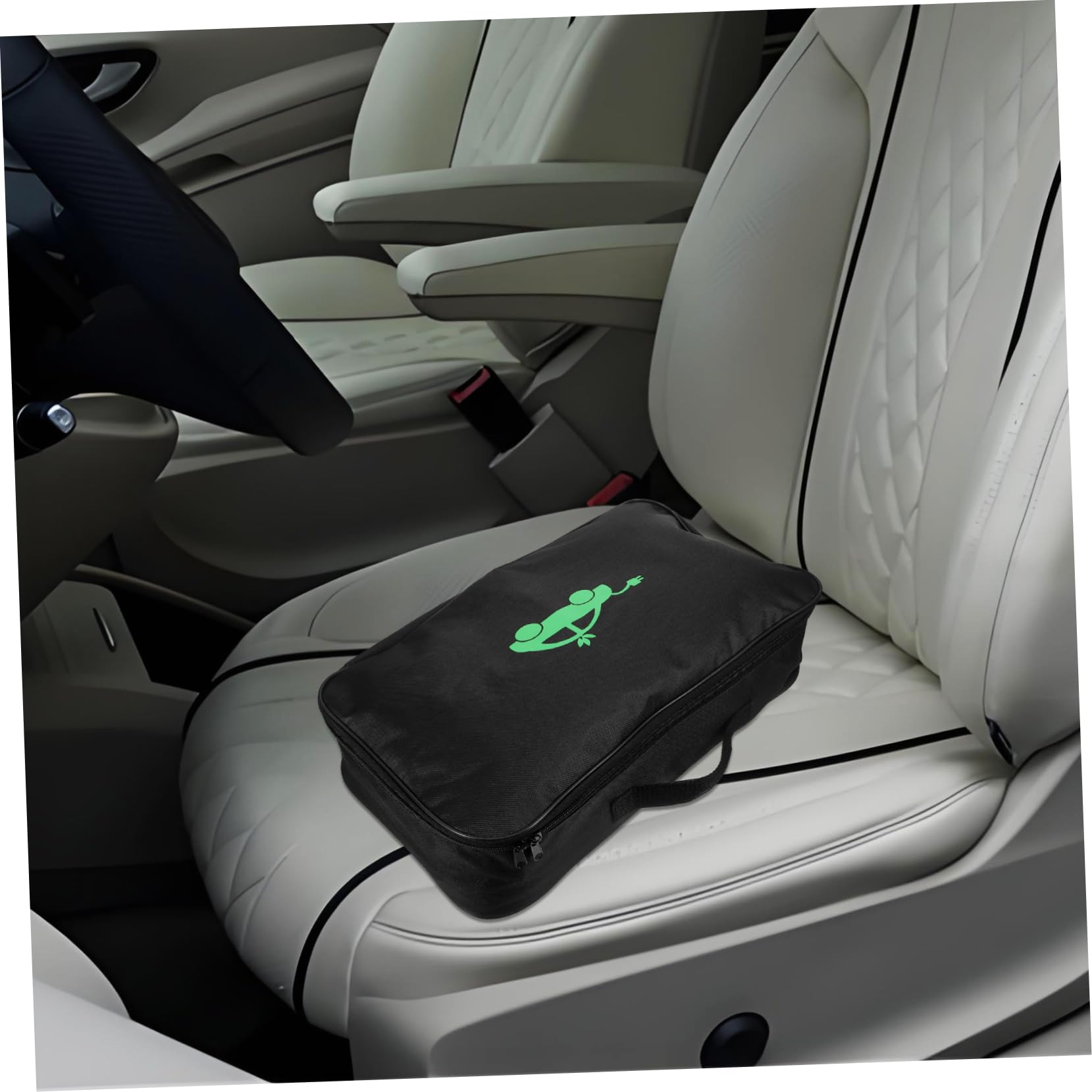 Bolsa Organizadora para Cargadores Ev Portátil de Tela Oxford Negra Protección y Resistencia para Uso Diario y Maletero de Coche