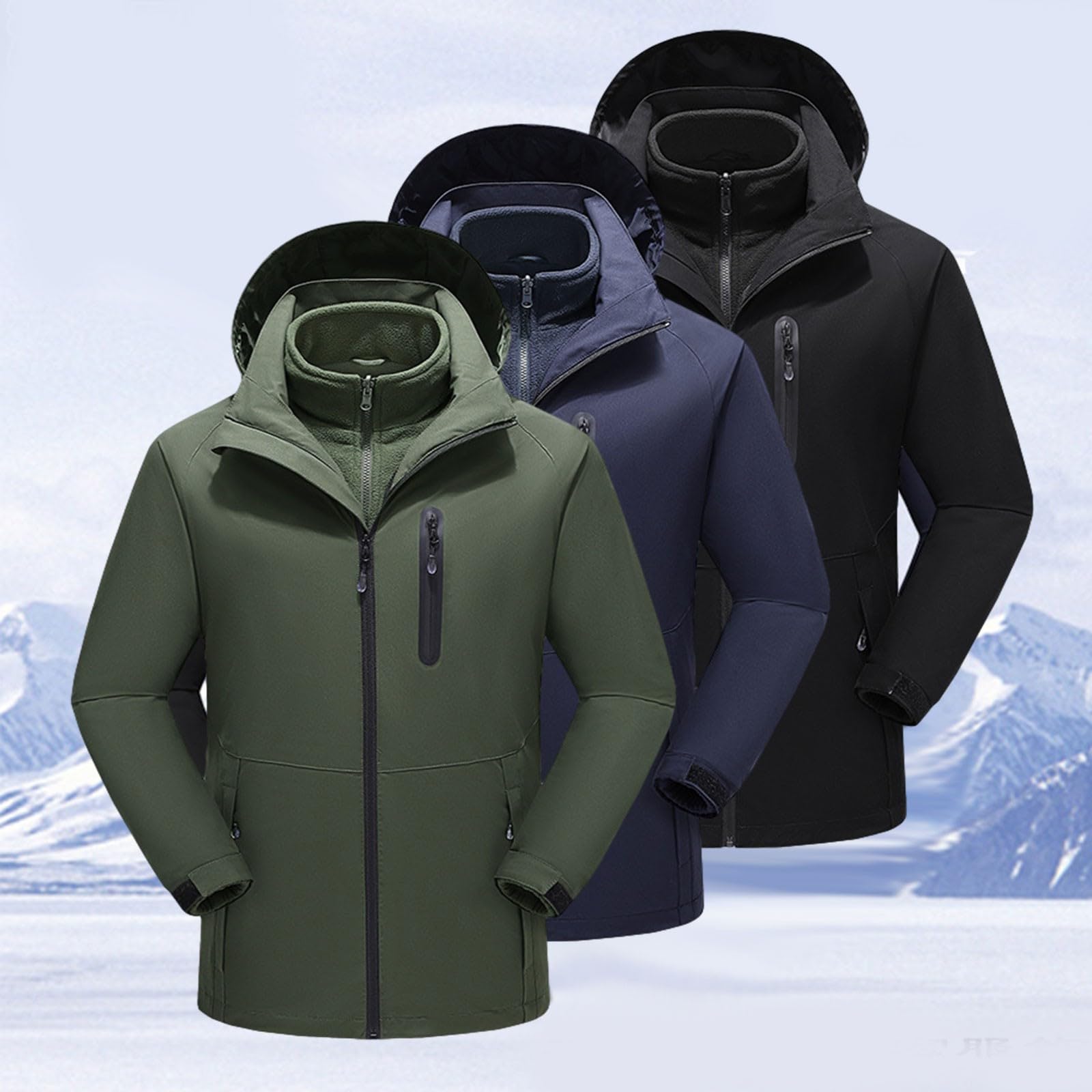 Winterjacke Herren Warm, Winterparka Herren Warm, Gefütterte Jacke Mit Kapuze Übergangsjacke Mit Taschen Lässige Arbeitsjacke Thermo Herrenmantel Blouson Parker Sportjacke Für Alltag