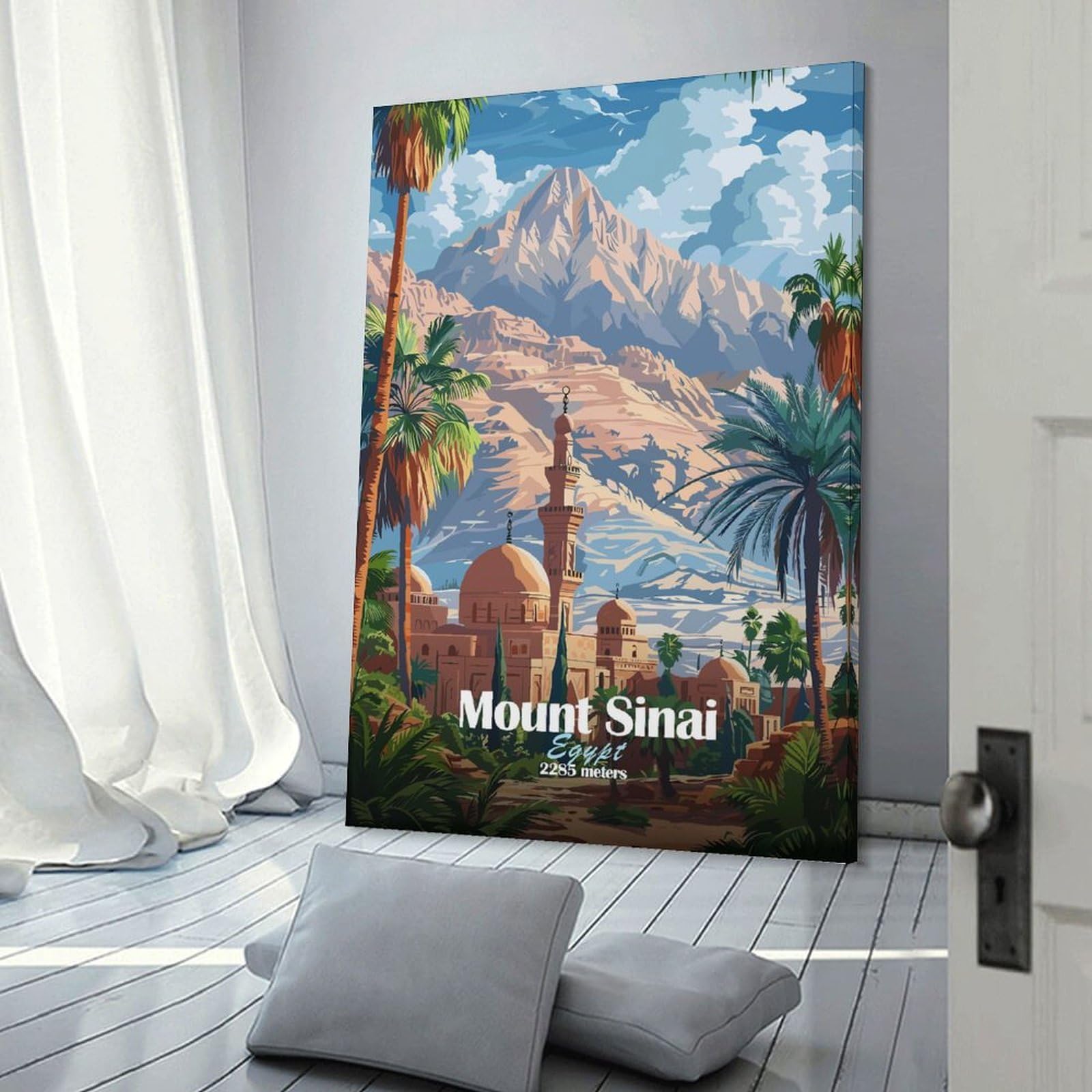 Junmoney Wall Decor Canvas Print Mount Sinai Egypt, 20x30inch(50x75cm), for Front Hall, Corridor Or Welcome Spaces, A Neat Decor Update for Hallways