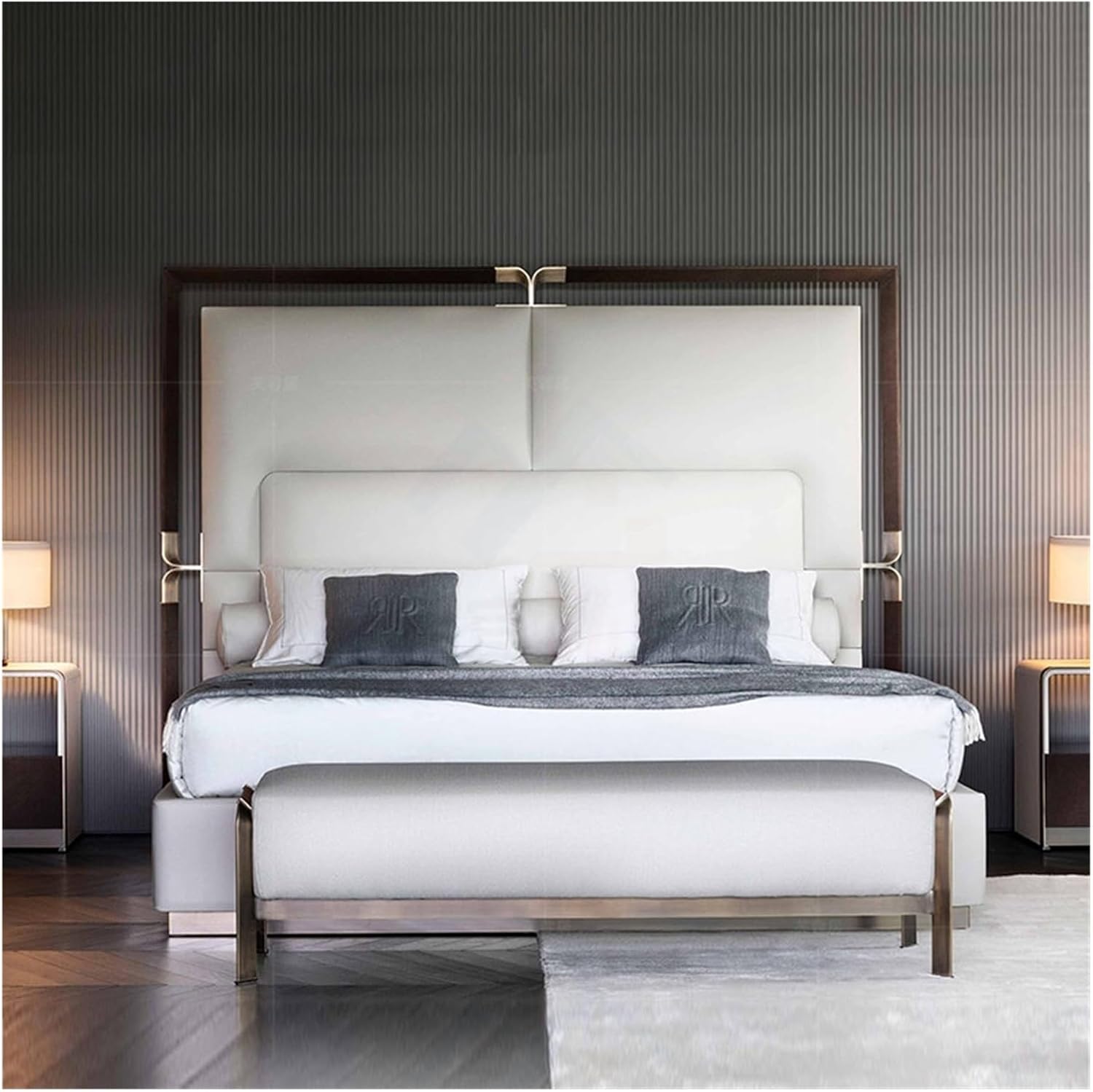 End of Bed Bench End of Bed Bench with Metal Legs, Upholstered Entryway Bench for Living Room, Bedroom, Entryway (White) Indoor Bench for Living Room/Bedroom/End of Bed ( Color : White , Size : 140*45