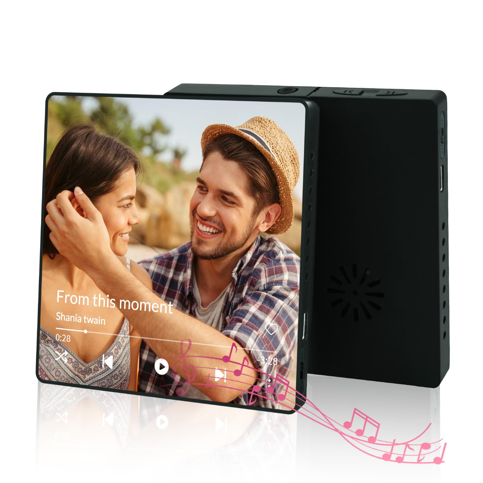 Overket Style 1 Custom Music Fridge Magnet, Personalised Recordable Music Fridge Magnet, Personalised Photo Gifts For Girlfriend Boyfriend, Musical Fridge Magnets For Anniversaries Birthday (Style 1)