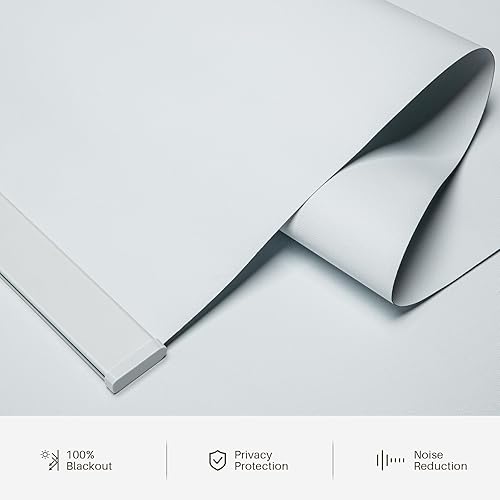 Miniatura 5 de Persianas enrollables motorizadas con control remoto, persianas automáticas inalámbricas, compatibles con Alexa y Google Home (blanco, 20 pulgadas