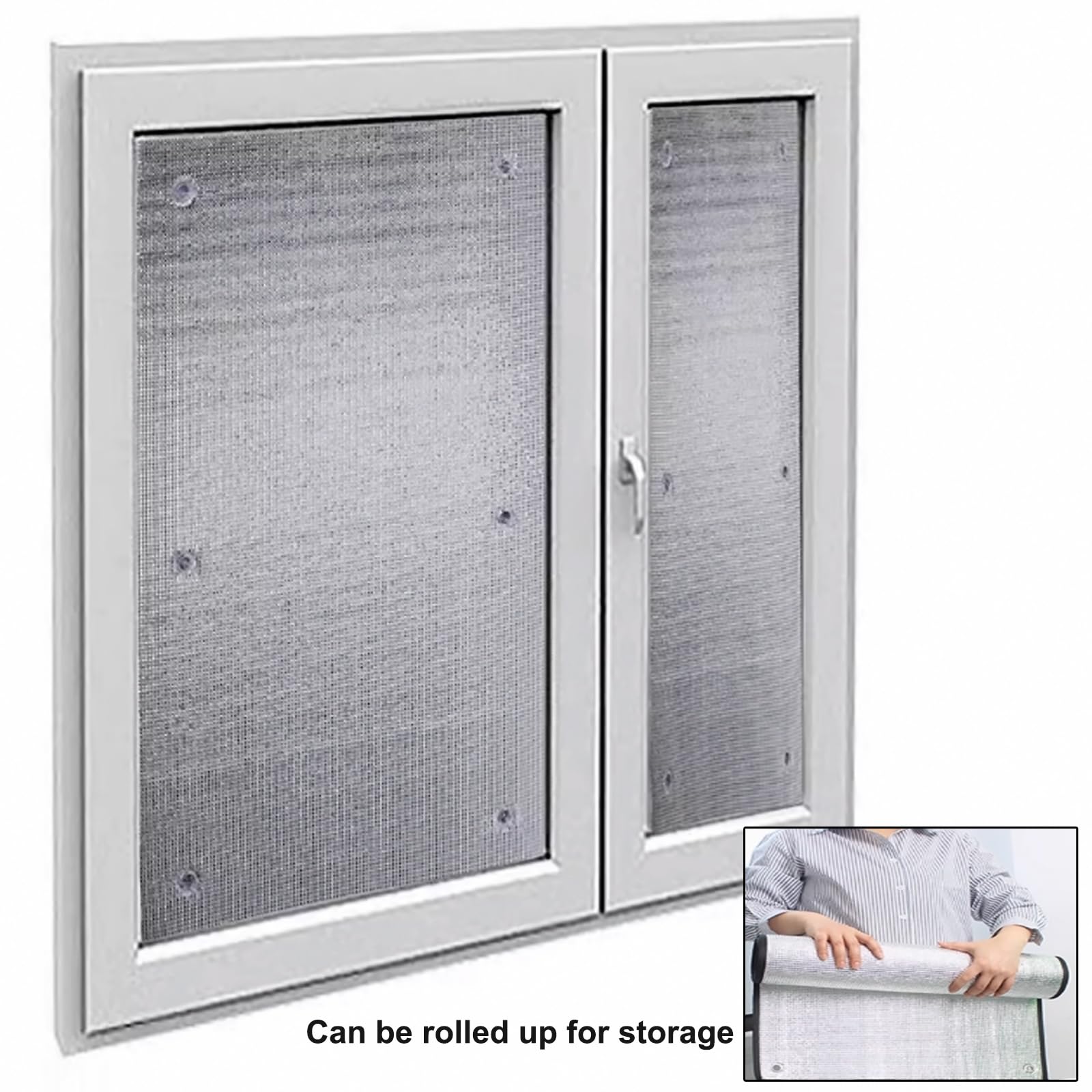Isolierte Fensterfolie,Rückstandslose Sonnenschutz Folie,8mm Aluminisierte Wärmeschutzfolie,Wärmereflektierende Isolierfolie,Schattierungsplatte für Zuhause und das Büro (150x350cm/59 x138)