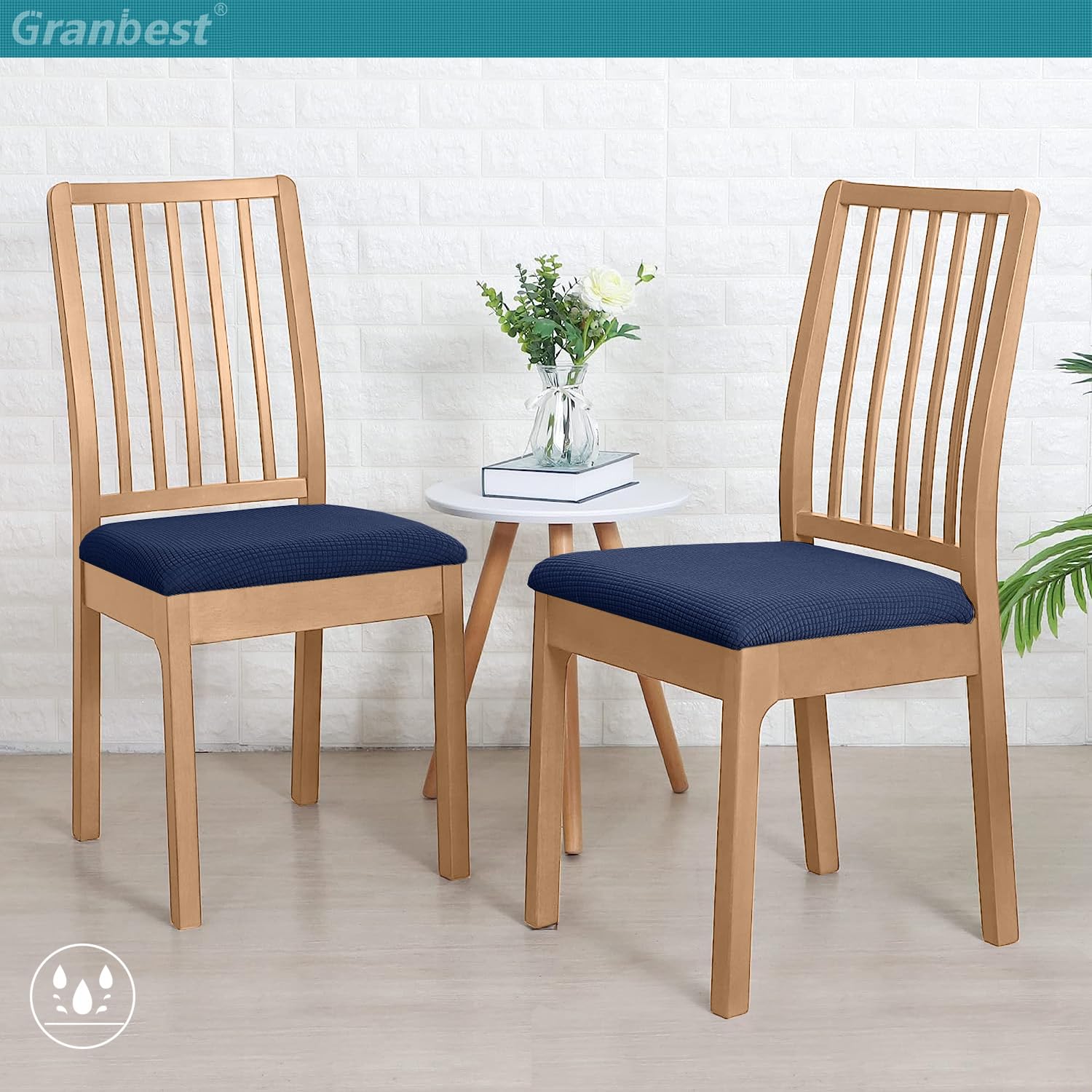 Granbest Stylish Waterproof Dining Chair Seat Covers Set of 6 - Image 2