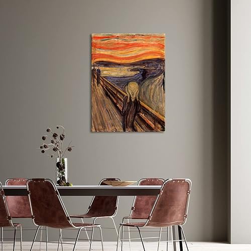 Miniatura 4 de GLOKAKA The Scream de Edward Munch - Lienzo decorativo para pared, diseño de pinturas famosas del mundo, para el hogar, sala de estar, oficina,