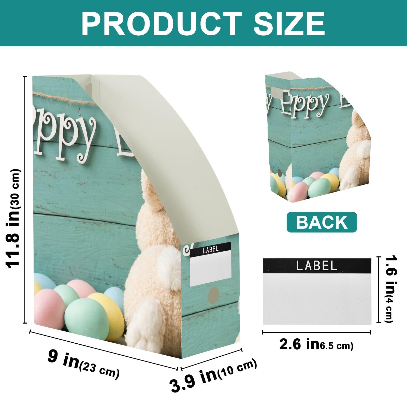 Porte-revues motif lapin de Pâques en polypropylène résistant à l'eau
