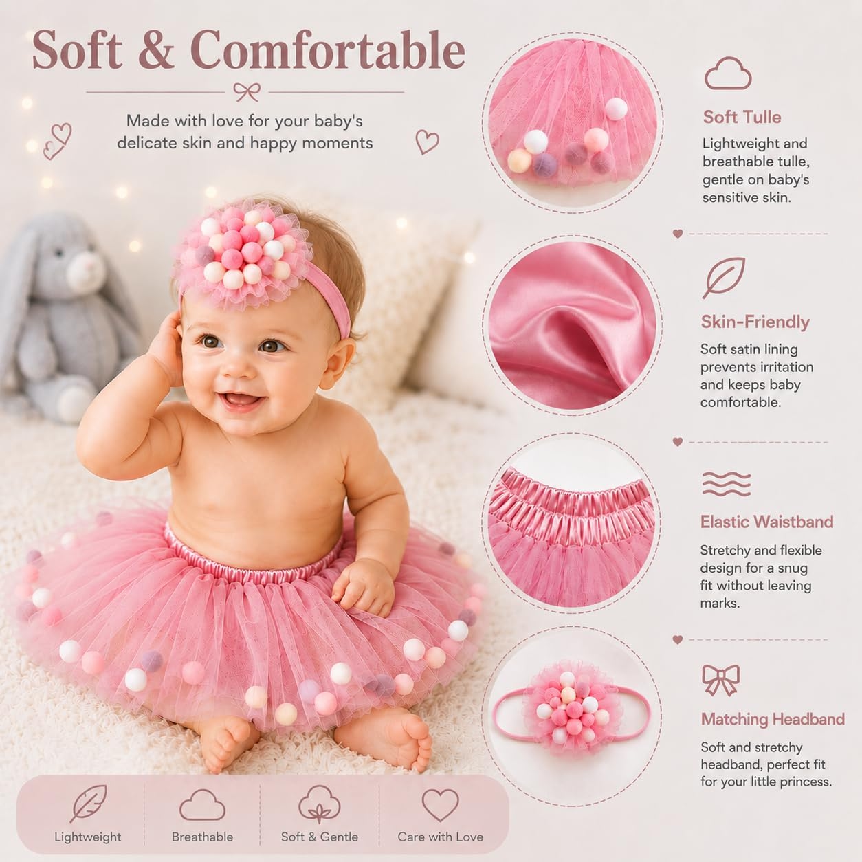 M&G House White/Pink Lace Newborn Photography Outfits Girl Newborn Photography Props Newborn Girl Pearl Lace Christmas Gift
