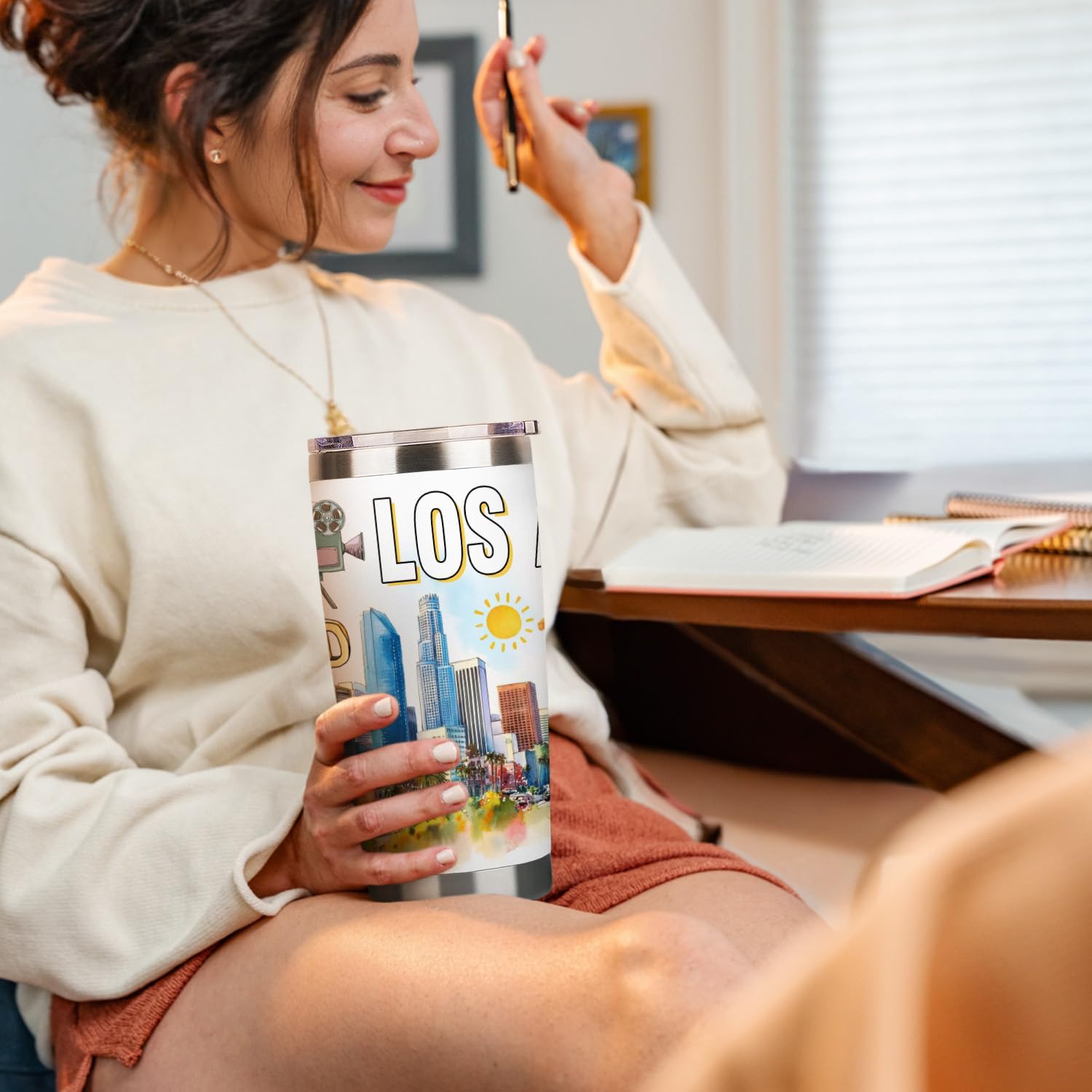 City Travel Mug for City Lover,20oz Double Wall Tumbler Vacuum Insulated Stainless Steel Coffee Cups (Los Angeles) - Image 7