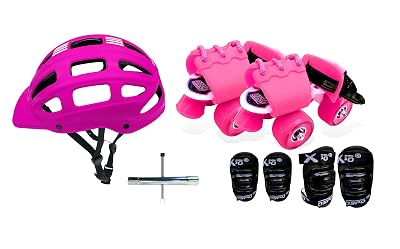 Jaspo Toddlers Baby Kids Junior Intact Adjustable Roller Skates Combo (Suitable for Age Group Up to 5 Years, Derby Dolls