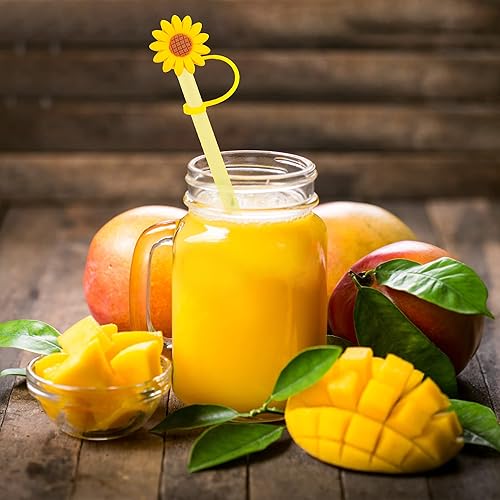 Miniatura 6 de 12 fundas de paja de silicona con bonitos animales, reutilizables, a prueba de polvo, para pajitas de 0.315 a 0.315 pulgadas