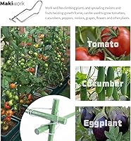 Vista 5 de 20PCS Galvanized Steel Garden Support Stakes - 4/5 Inch, 20mm, Climbing Vine Trellis Clips for Tomato, Cucumber, Eggplant, Vegetable