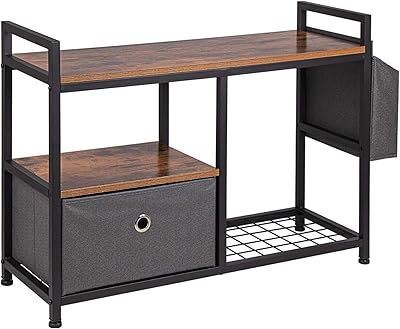 VASAGLE Banco Zapatero, Estante de Zapatos de 3 Niveles, 73 x 30 x 45