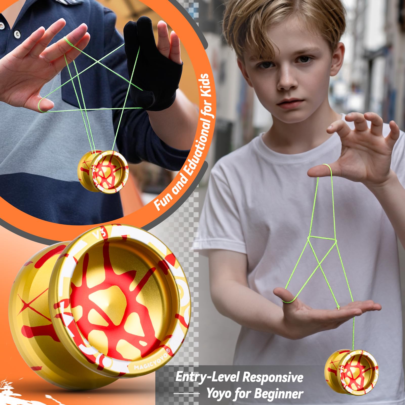 MAGICYOYO V3 Responsive Yoyo for Kids 8-12, Professional Yoyo for Adults Dual Purpose Trick Yo-yo with 12 Yo Yo Strings - Image 3