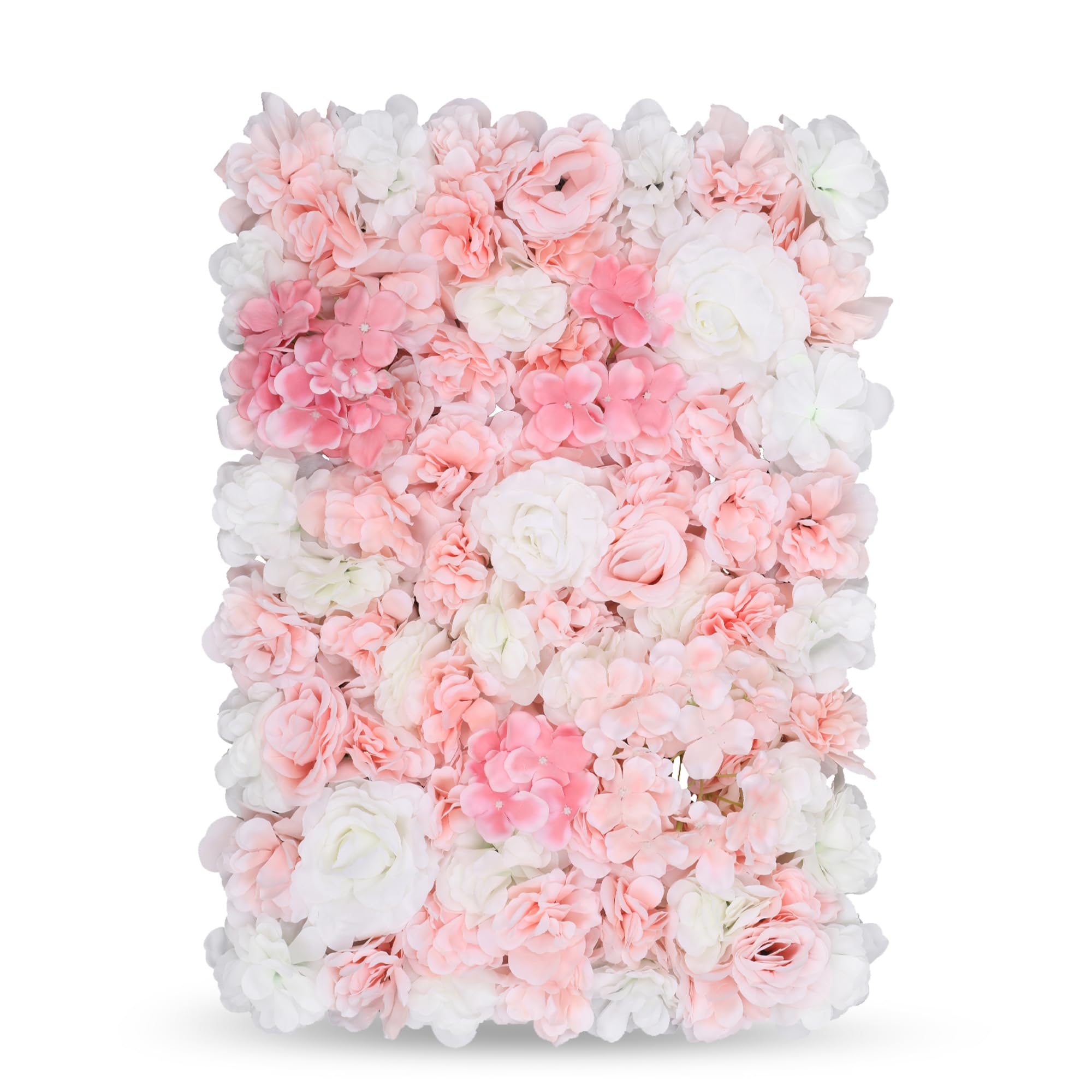 WedDecor 12pcs Artificial Flowers Panels Wall Décor Artificial Silk Flowers Romantic Floral Backdrop Wall Hedge Home Decoration Wedding Party Photo Background, Peach, 60 x 40cm