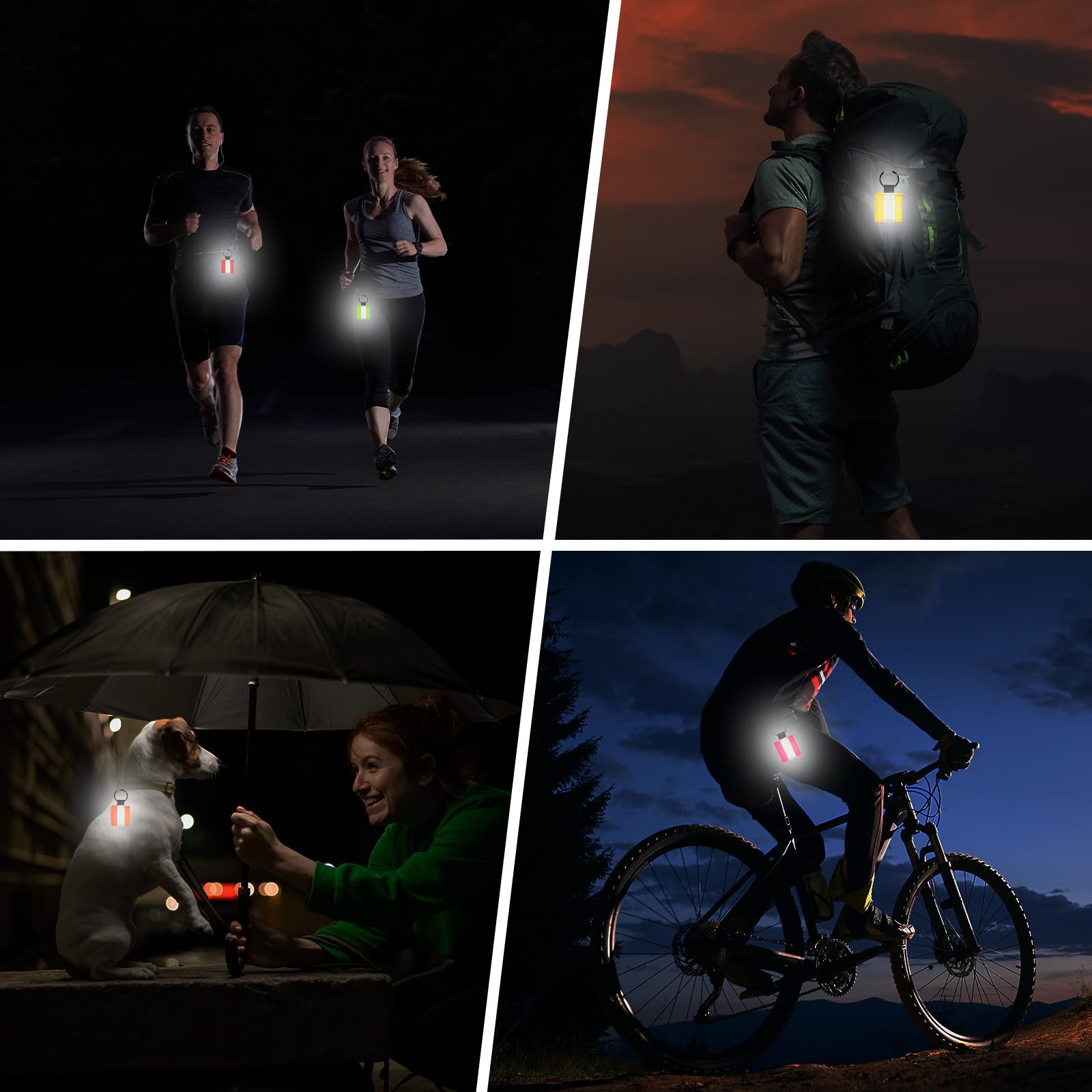 TIXIPEM Safety Reflector Pendants [4PCS] - Fabric Reflective Safety Keychain Gear Use for Backpack & Running & Cycling - [Purple-2.8IN/7CM] Double-Sided Reflective Tags