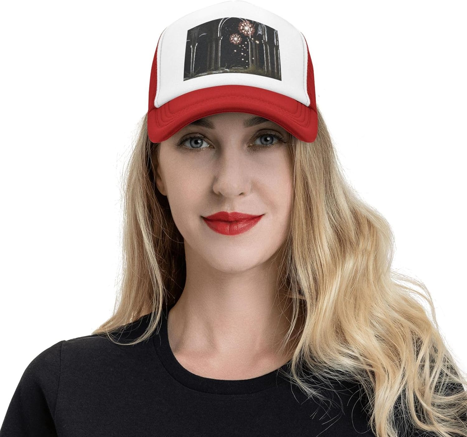 Trucker Hat Cowboy Hat for Sun Cap Baseball Beach Caps,Outdoor Activities and Travel Dynamic Lighting Fireworks Black