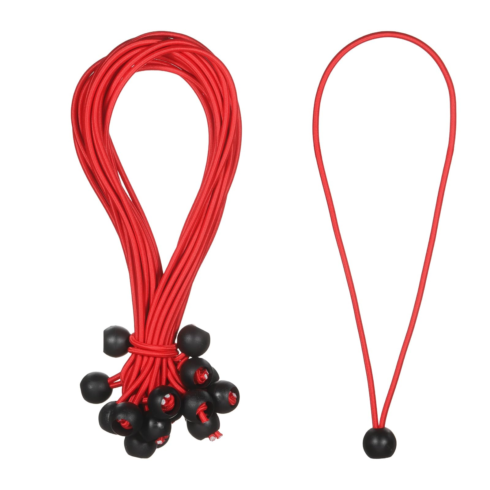 PATIKIL Ball Bungee Cord 12 Inch, 35 Pcs Bungee Cords with Balls Canopy Tarp Tie Downs Cords Elastic String for Outdoor Camping Cargo Shelter Tent Poles, Red — image 1
