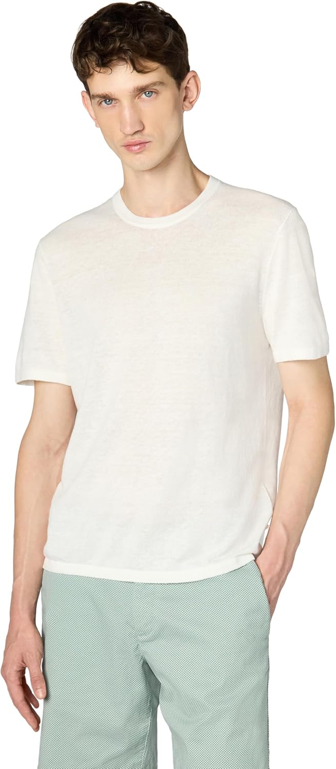 Michael Kors Men's Short Sleeve Linen Cotton Shirt