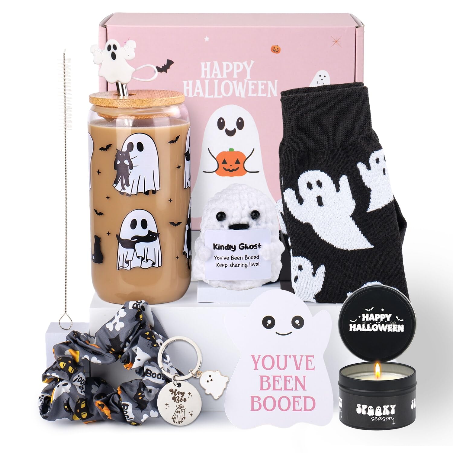 Boo Basket for Women Teens, Boo Basket Stuffers for Women Teens Girl, Halloween Gifts for Adults Woman, Halloween Spooky Gift Baskets for Woman Adults Her Friends Teen Girls Sister Girlfriend