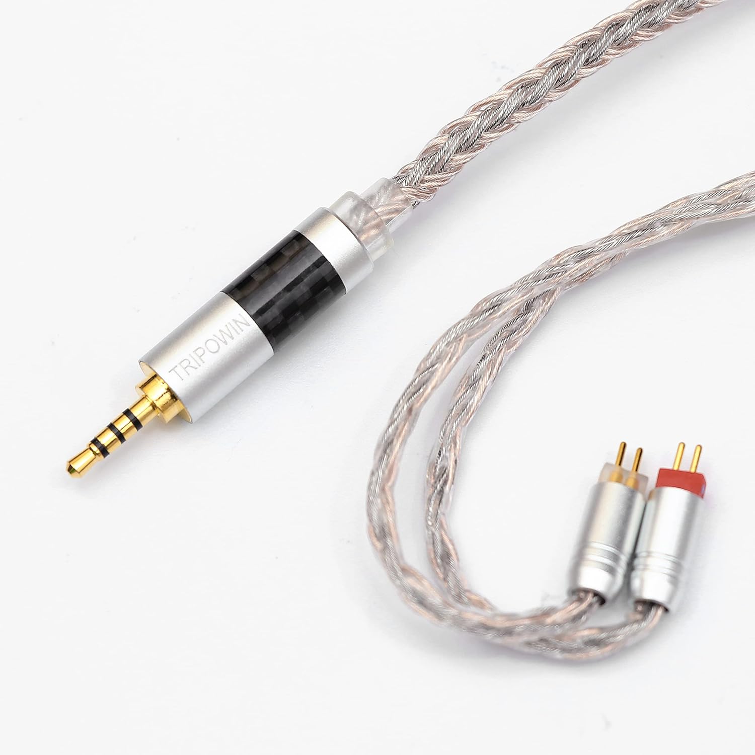 Tripowin Jelly HiFi Upgrade Cable, 16 Strand 21 Core per Strand Hybrid Silver Plated OCC & Alloy Copper Graphene Braided Cable for Audiophiles and Musicians (3.5mm, 2pin 0.78mm)