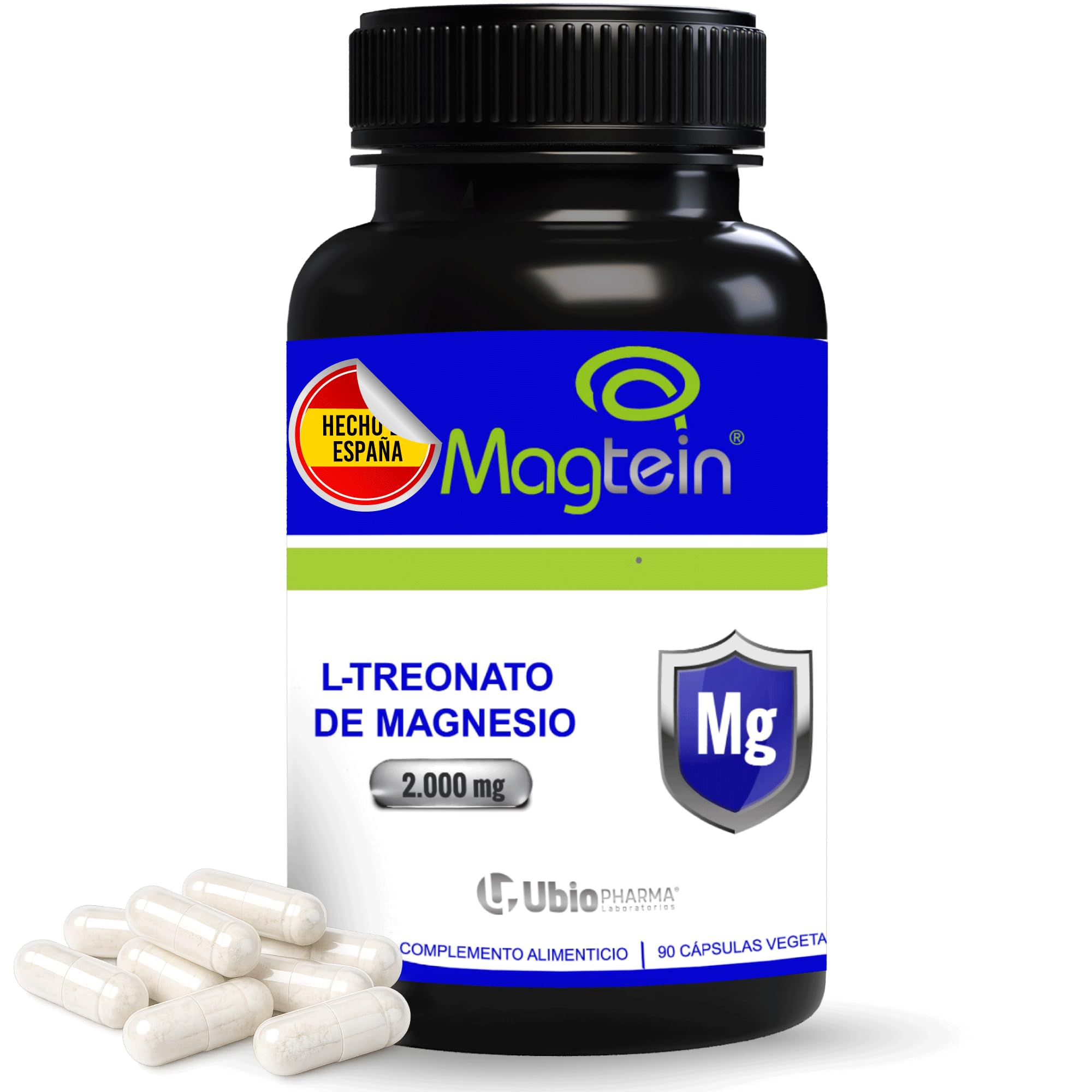 L-Treonato de Magnesio Magtein® 2000 mg – 90 Cápsulas Fórmula Clínica Aprobada EFSA – Mejora la Memoria, Concentración, Claridad Mental, Salud Cerebral y Mejora del Sueño - Magnesium L Threonate