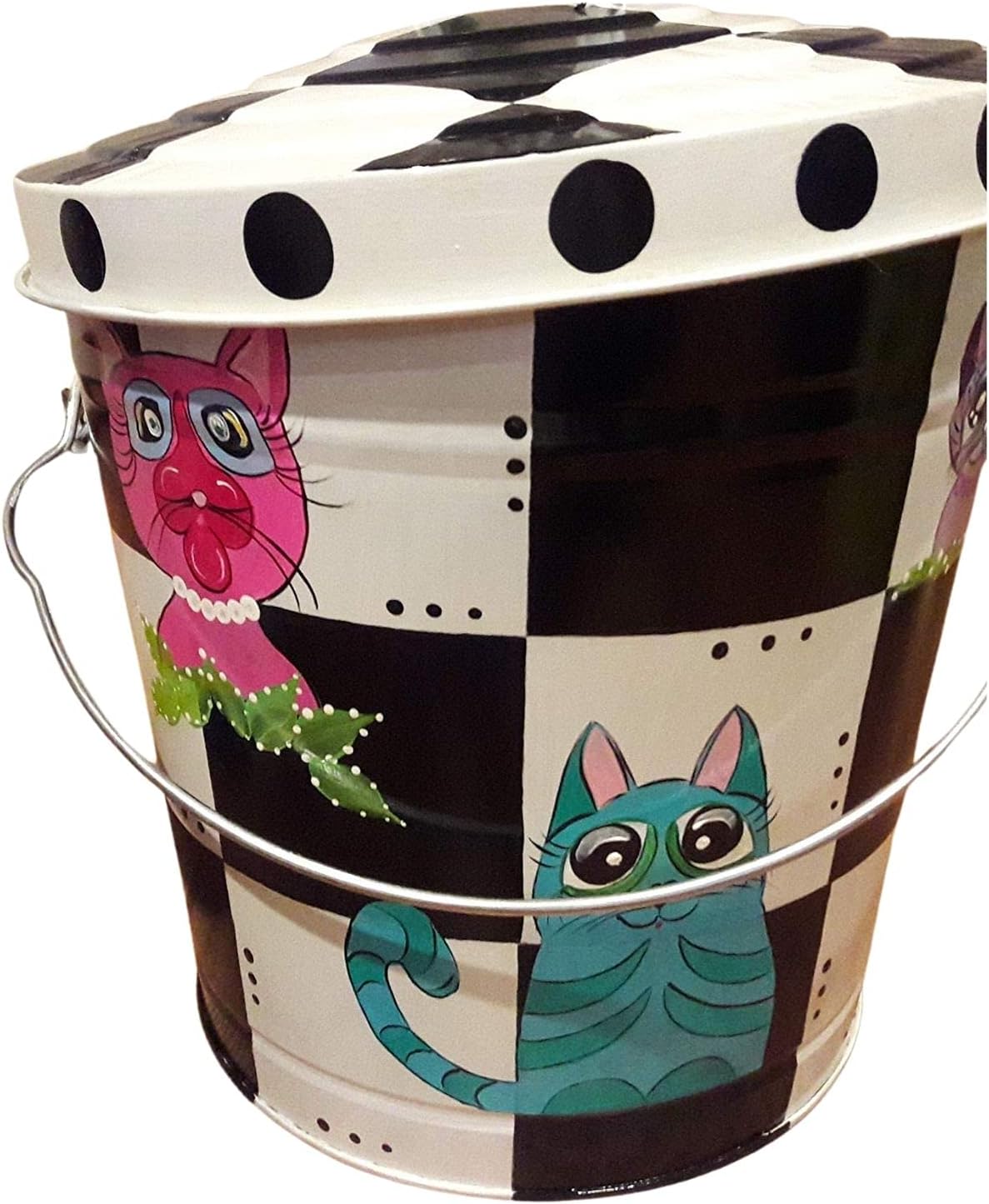 10 Gallon Hand Painted Decorative Trash Can Garbage Can