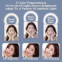 Vista 4 de Selfie Ring Light with 3 Light Modes and 10 Brightness Levels USB Powered Mini LED Fill Light for YouTube/TIK Tok/Phone/Live Stream/Makeup
