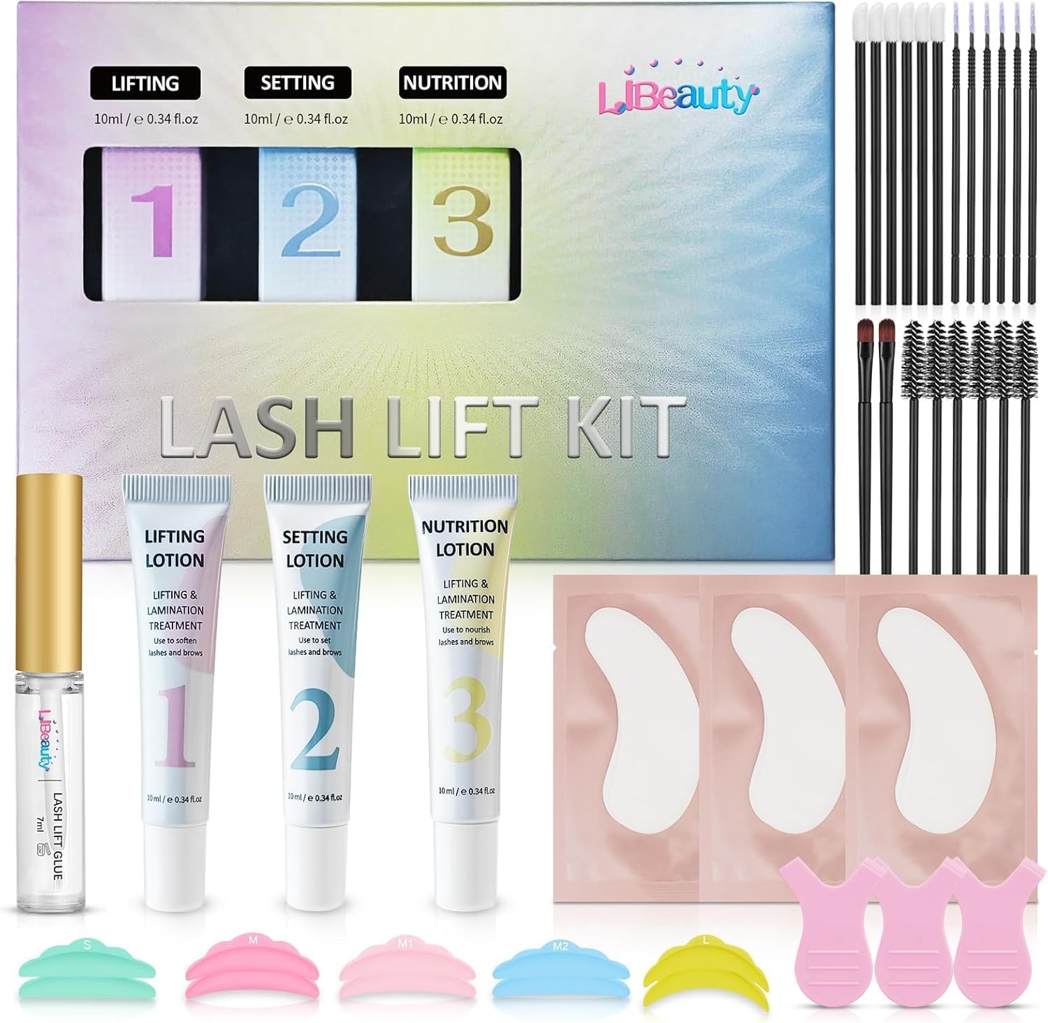 Libeauty Lash Lift Kit, Brow Lamination & Eyelash Perming Kit, Smooth-Flow Tube Design Beginner Friendly