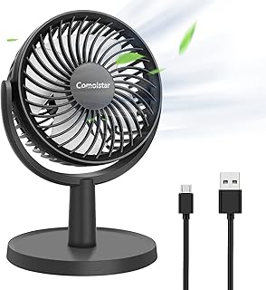 Small USB Desk Fan, 4 Speeds Portable Table Personal Fans, 310° Adjustment Mini Fan, Strong Airflow, Quiet, Lightweight, Cooling Electric Fan,  4-inch, Easy to Clean, for Home Office Bedroom