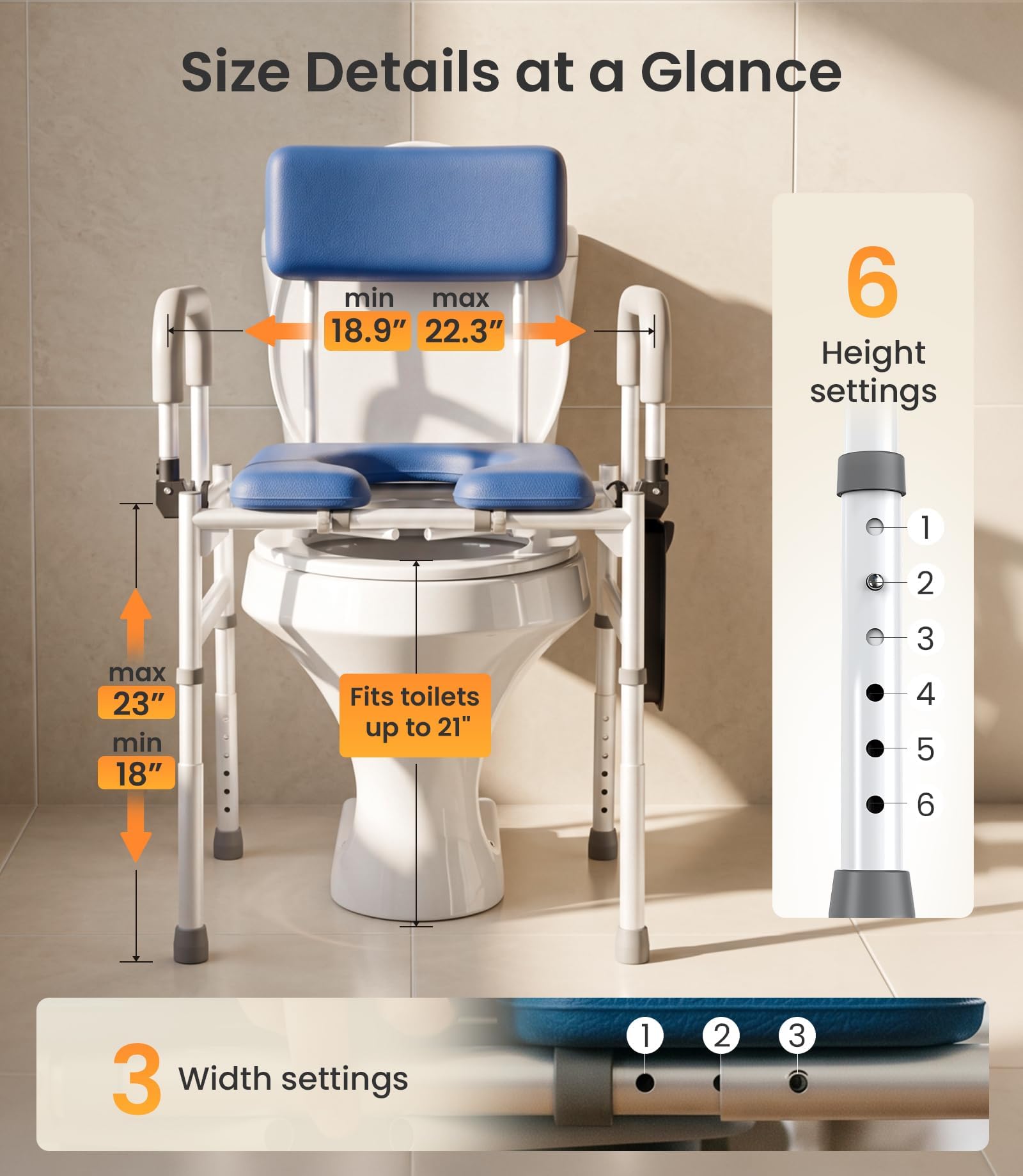 Vocic Drop Arm Commode - Easy Transfers -2