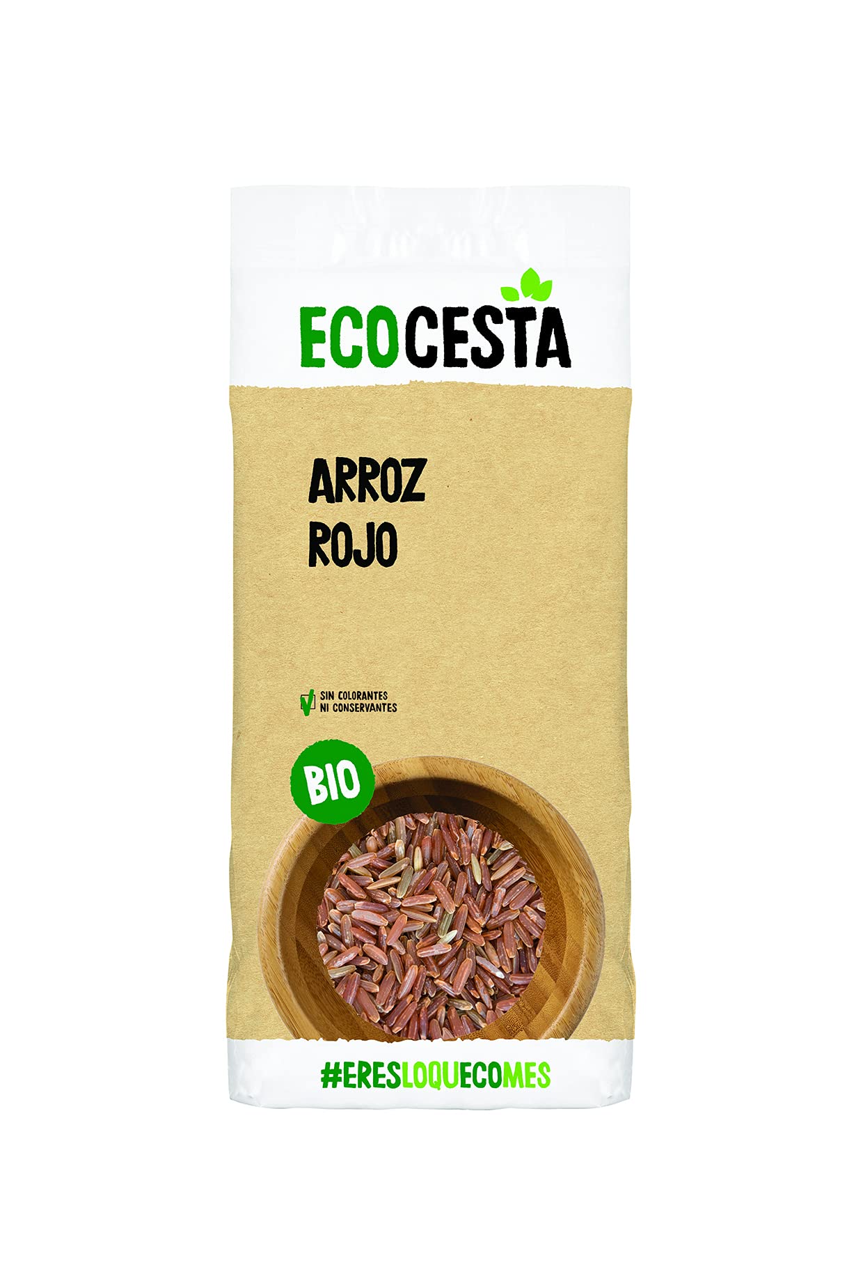 ECOCESTA MEJOR CADA DIA - Arroz Rojo Ecológico - 500 g - Apto para el Consumo Vegano - Ayuda a Mejorar el Tránsito Intestinal - Propiedades Antioxidantes y Saciantes