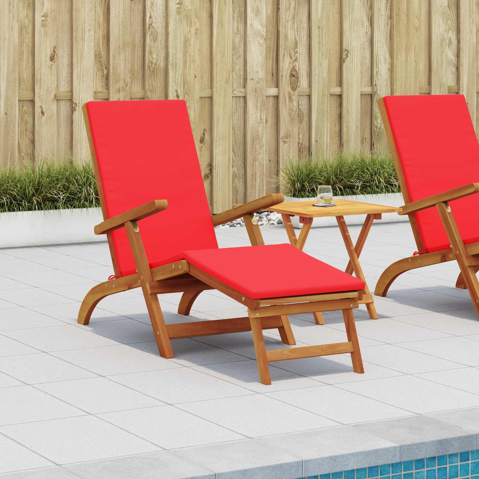 Liegestuhl zum Verstellen und Klappen 2 pcs Sonnenliege Klappliege Gartenliege Campingliege Relaxliege Strandliege für Garten Pool Terrasse Rot