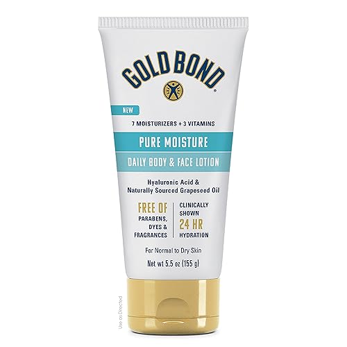 Gold Bond Loción Pure Moisture Lotion, 5.5 onzas, loción diaria ultraligera para el cuerpo y la cara
