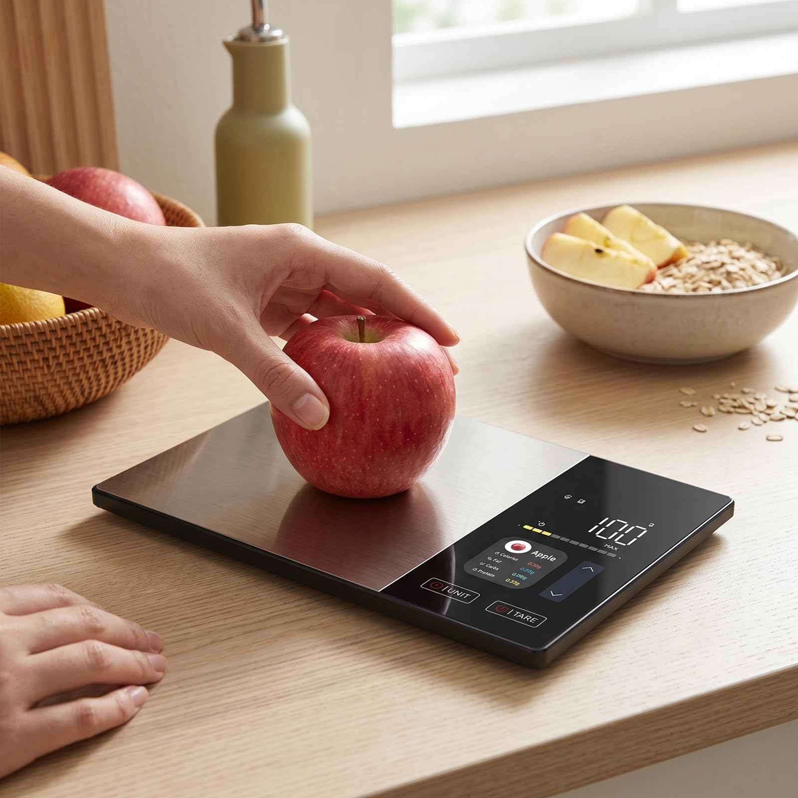 Báscula de Cocina, Balanza Digital de Acero Inoxidable para