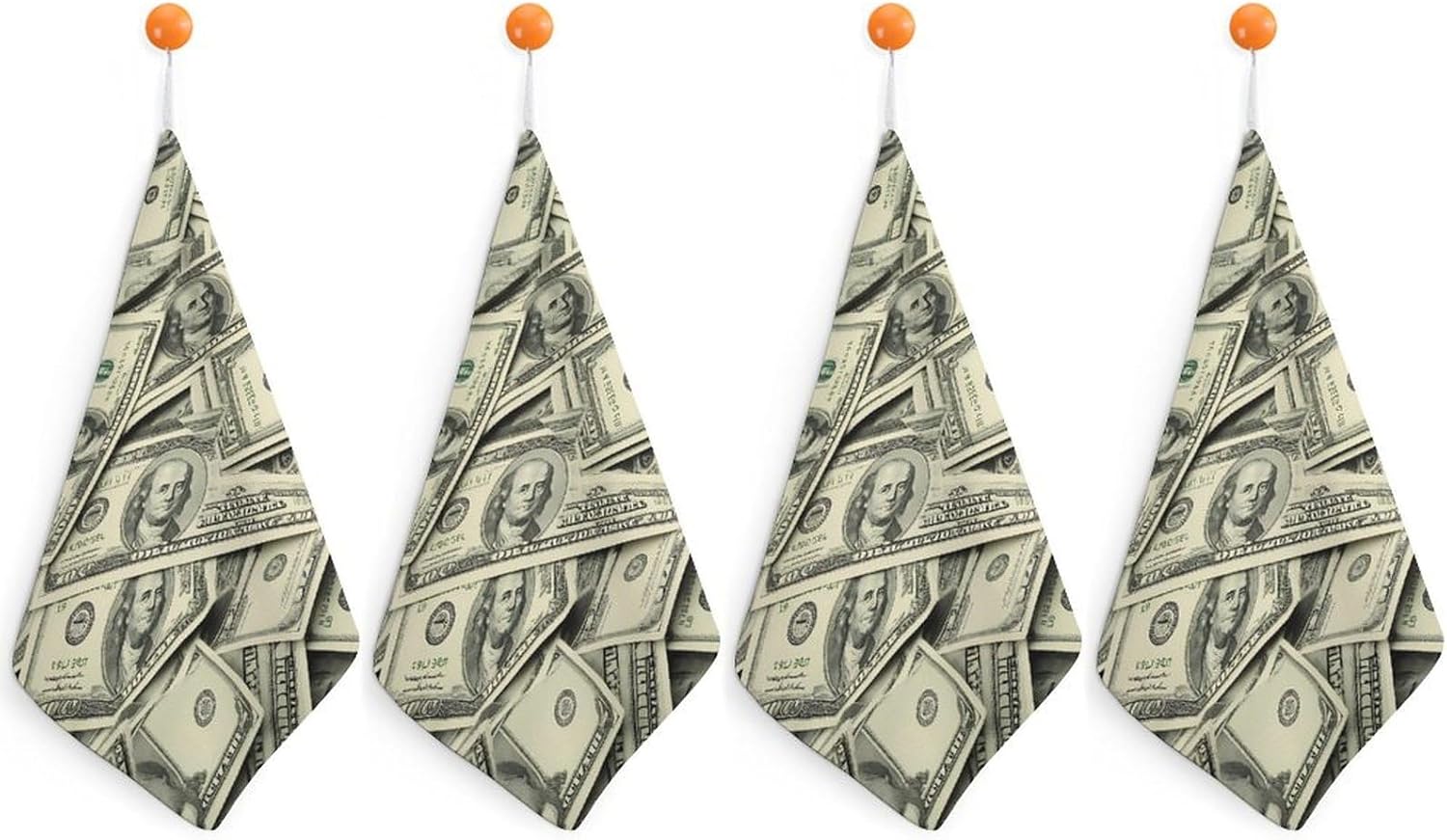 Money Dollar Bills Towel Hand Towels Decorative Towel for Bathroom Kitchen Shower Gym 4PCS