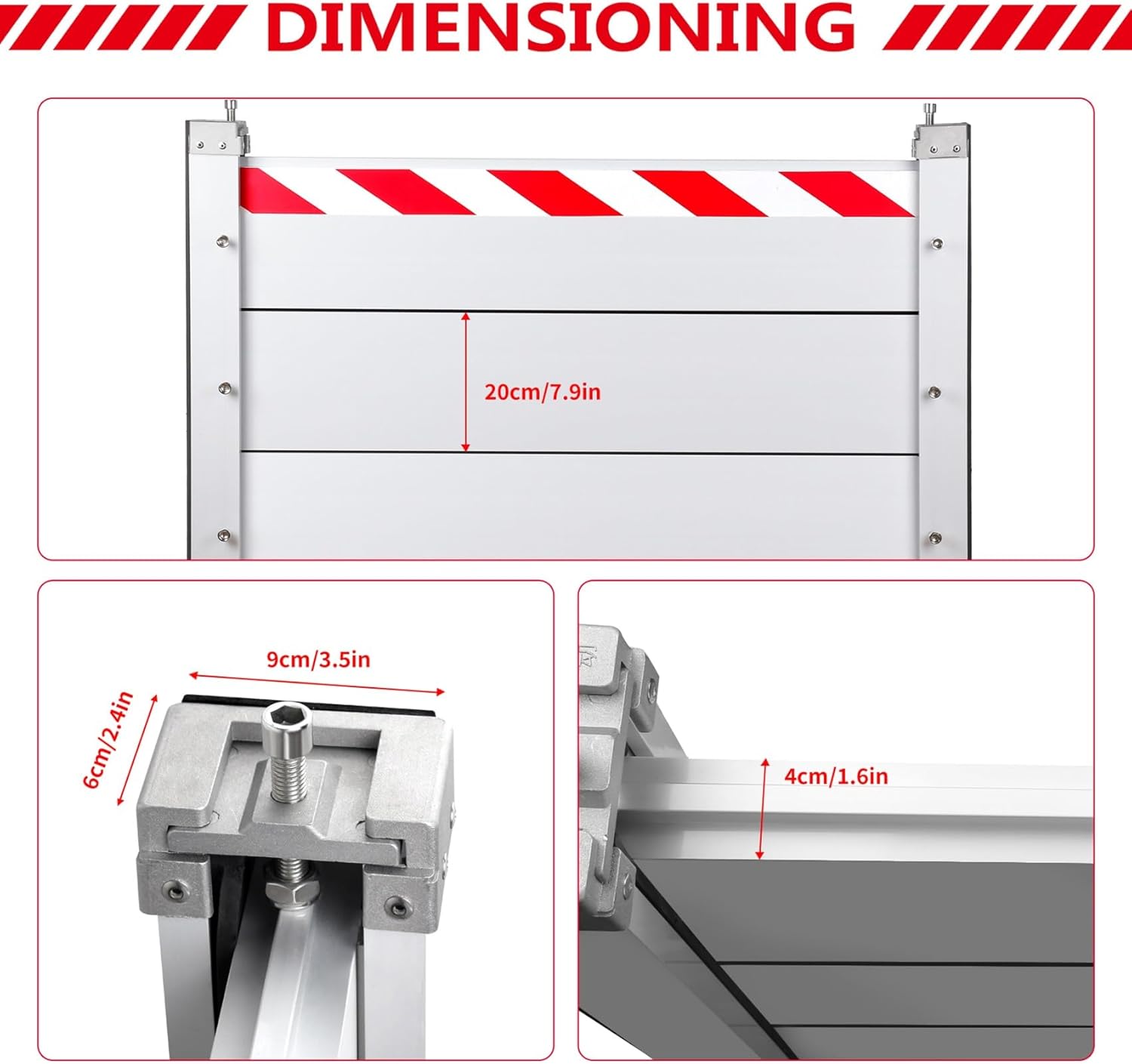 Flood Barriers,Heavy Duty Unit Module Design Flood Control Baffle,Removable Temporary Dams (130x100cm)