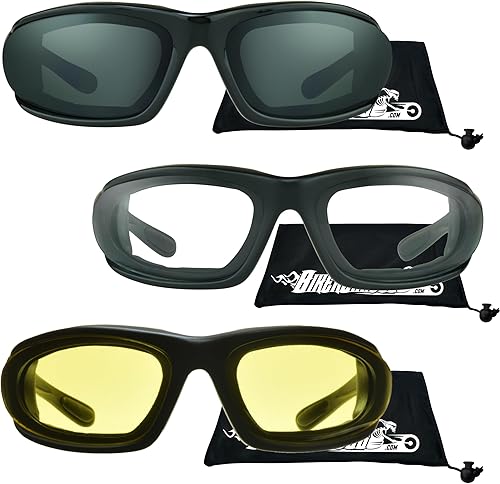 Miniatura 12 de Bikershades Gafas de sol de motocicleta pequeñas acolchadas de espuma para mujeres, niños y niñas amarillo