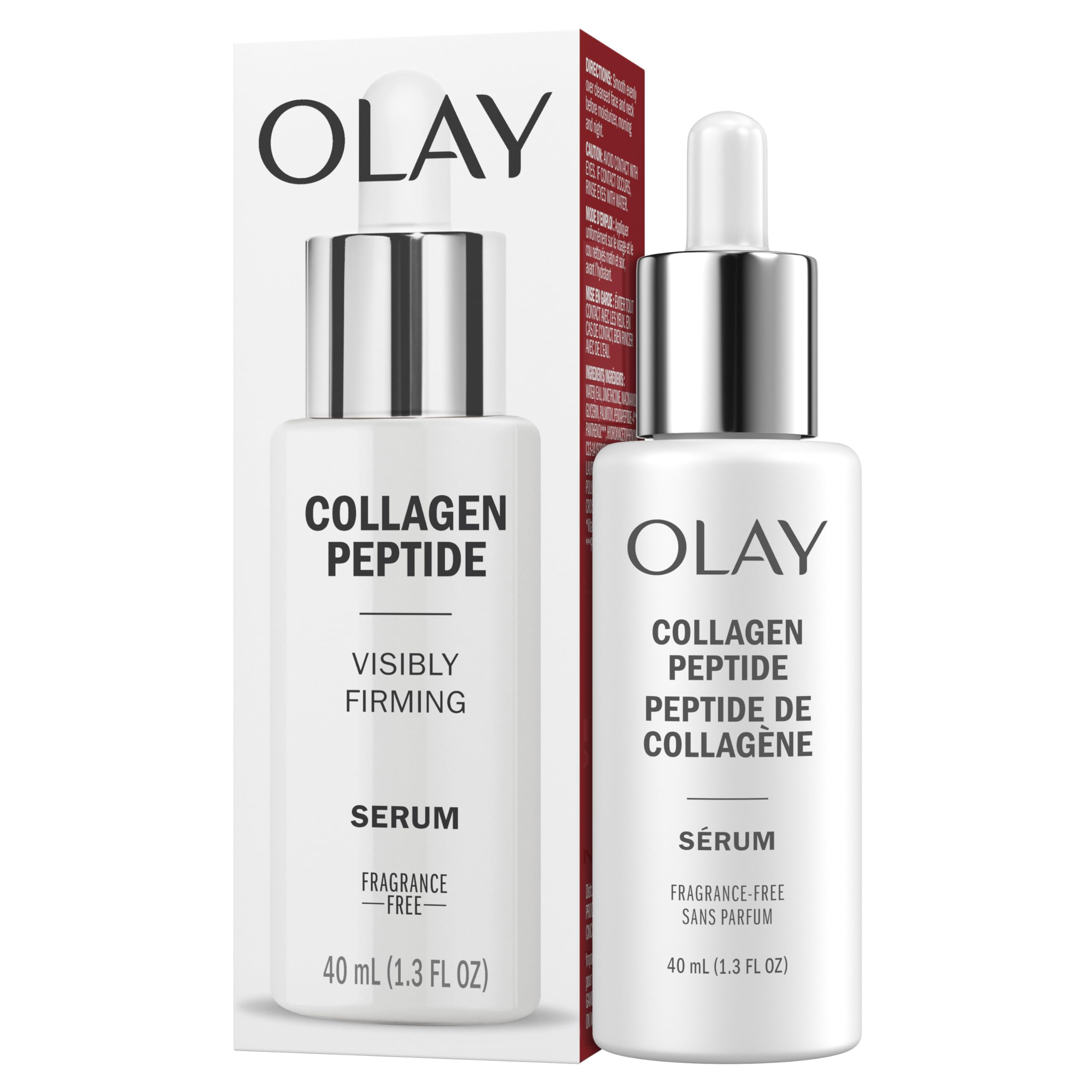 Olay Collagen Peptide Visibly Firming Face Serum, Fragrance Free, 1.3 fl oz