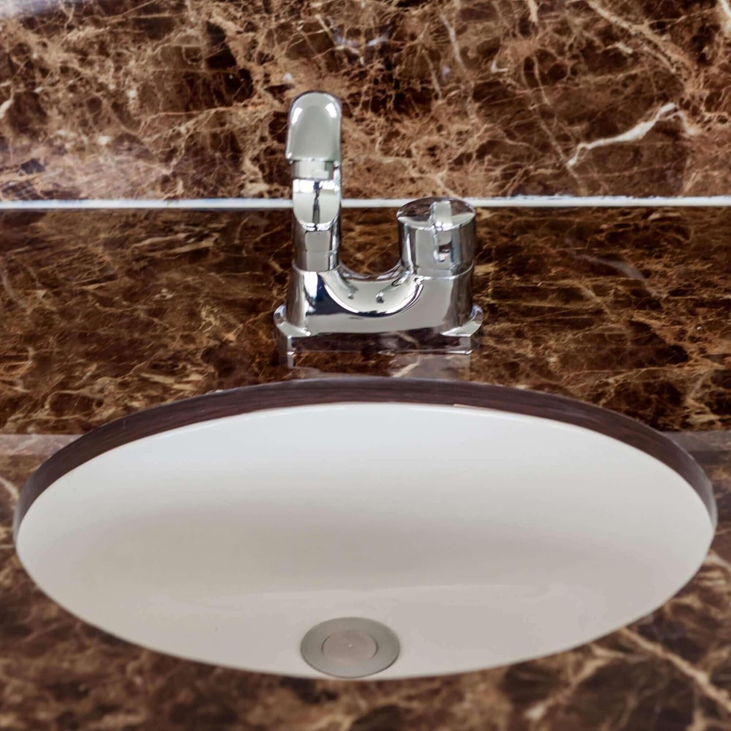 Fine Fixtures Undermount Round Vessel Bathroom Sink - 17" x 14" - White