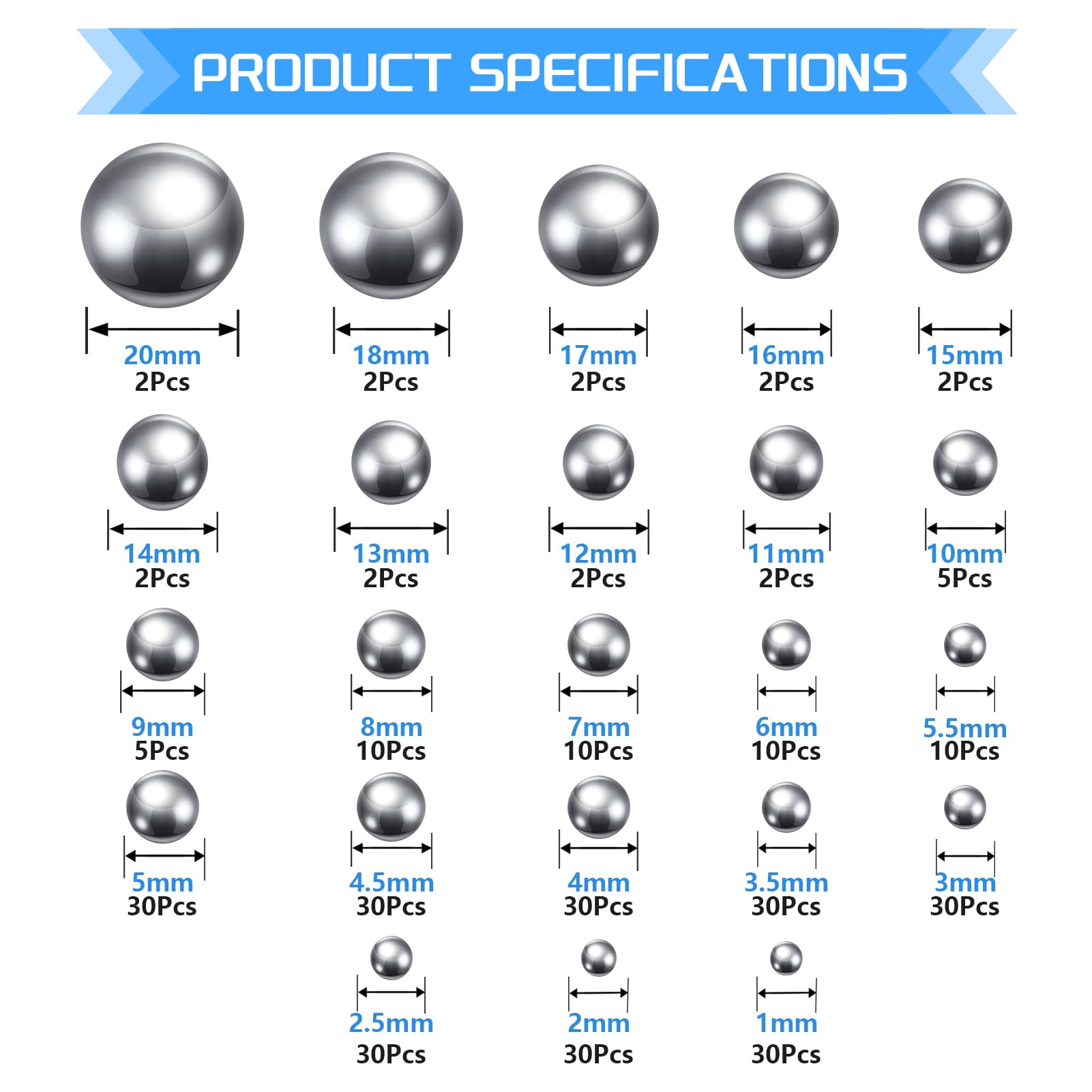 Stainless Steel Precision Balls Kit - 308PCS -2