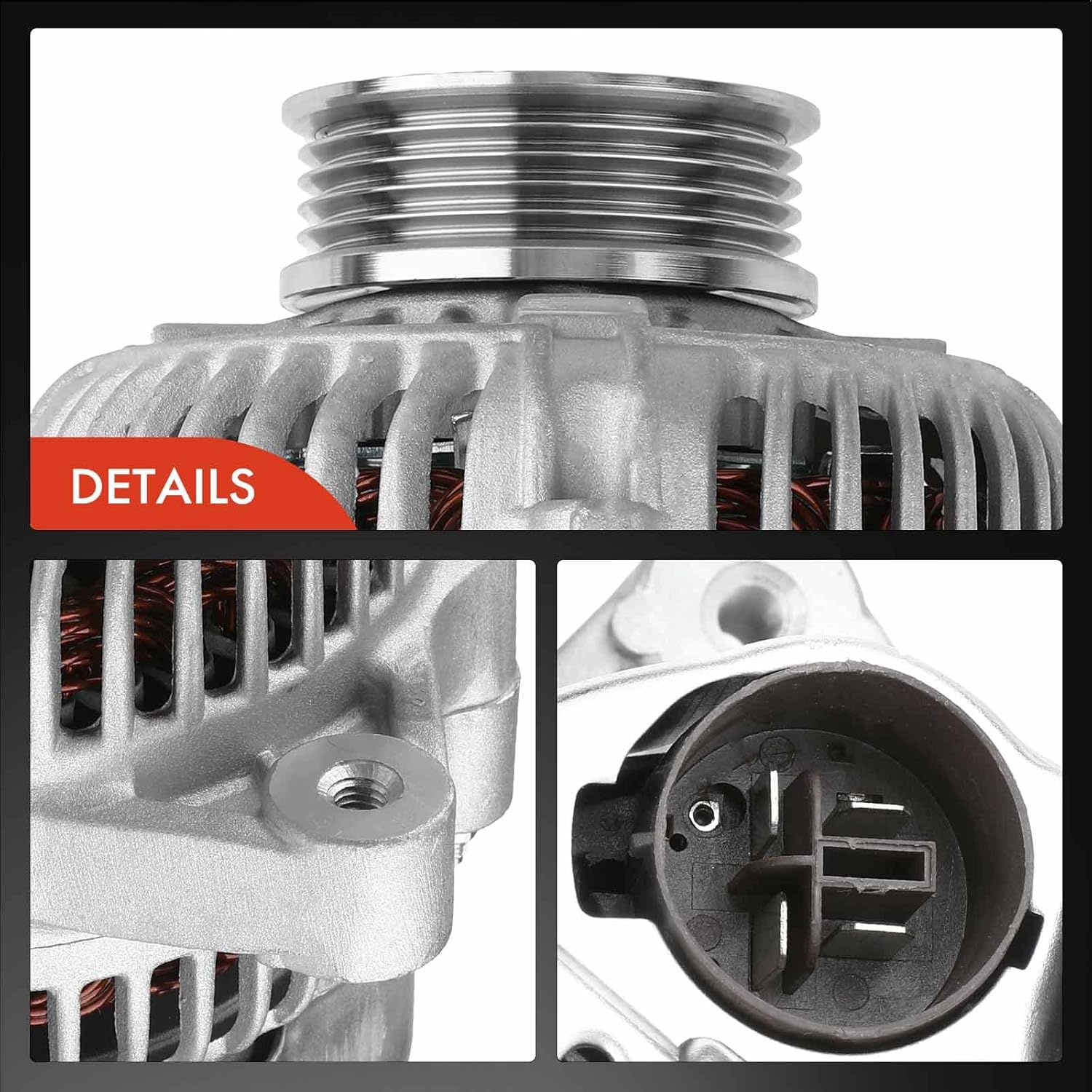 A-Premium Alternator Compatible with Acura Legend 1991-1995 V6 3.2L, 12V 110Amp Clockwise 5-Groove Pulley, Replace# 31100PY3003, 31100PY3003RM, 31100PY3013