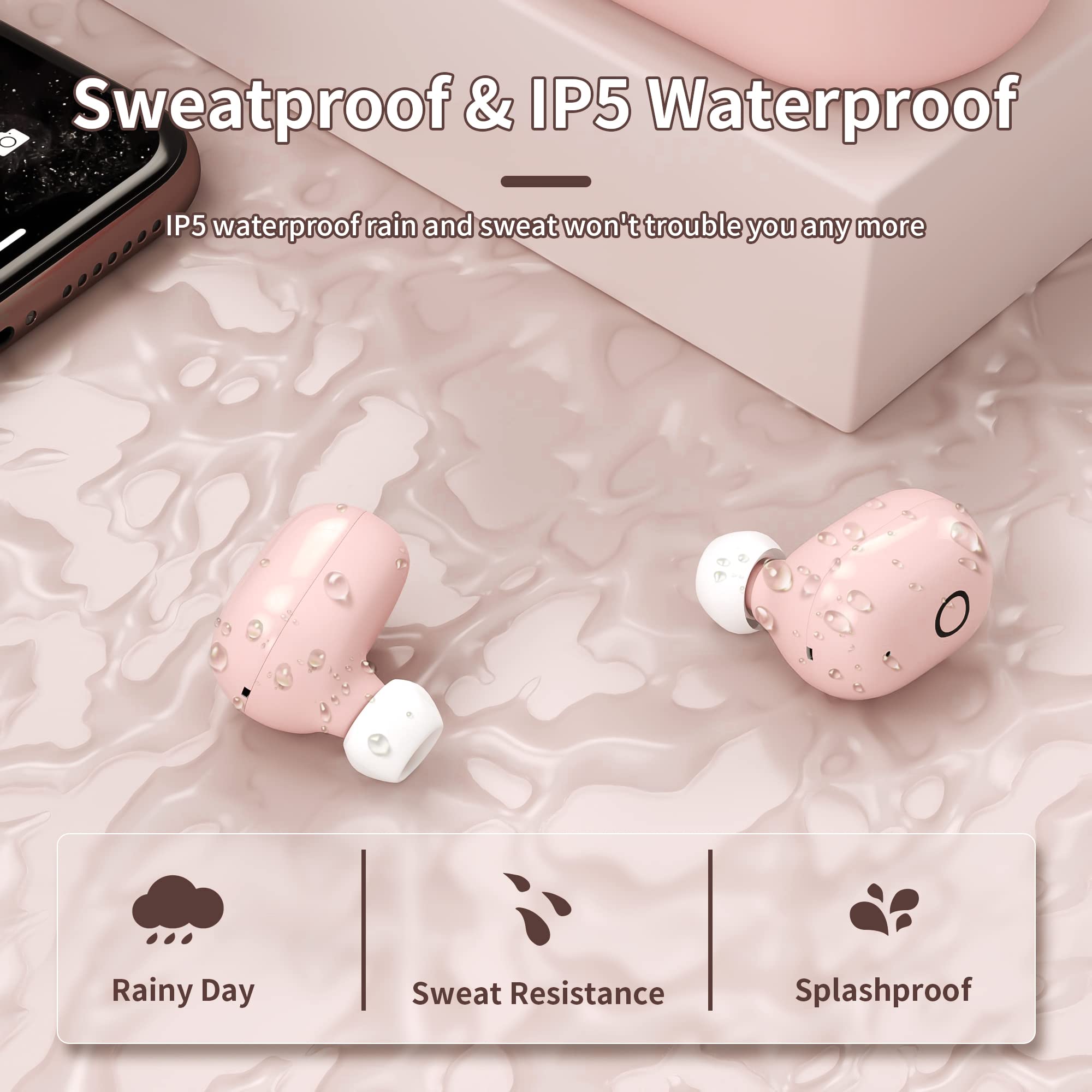 Fsjun True Wireless Earbuds Bluetooth Headphones Comfortable